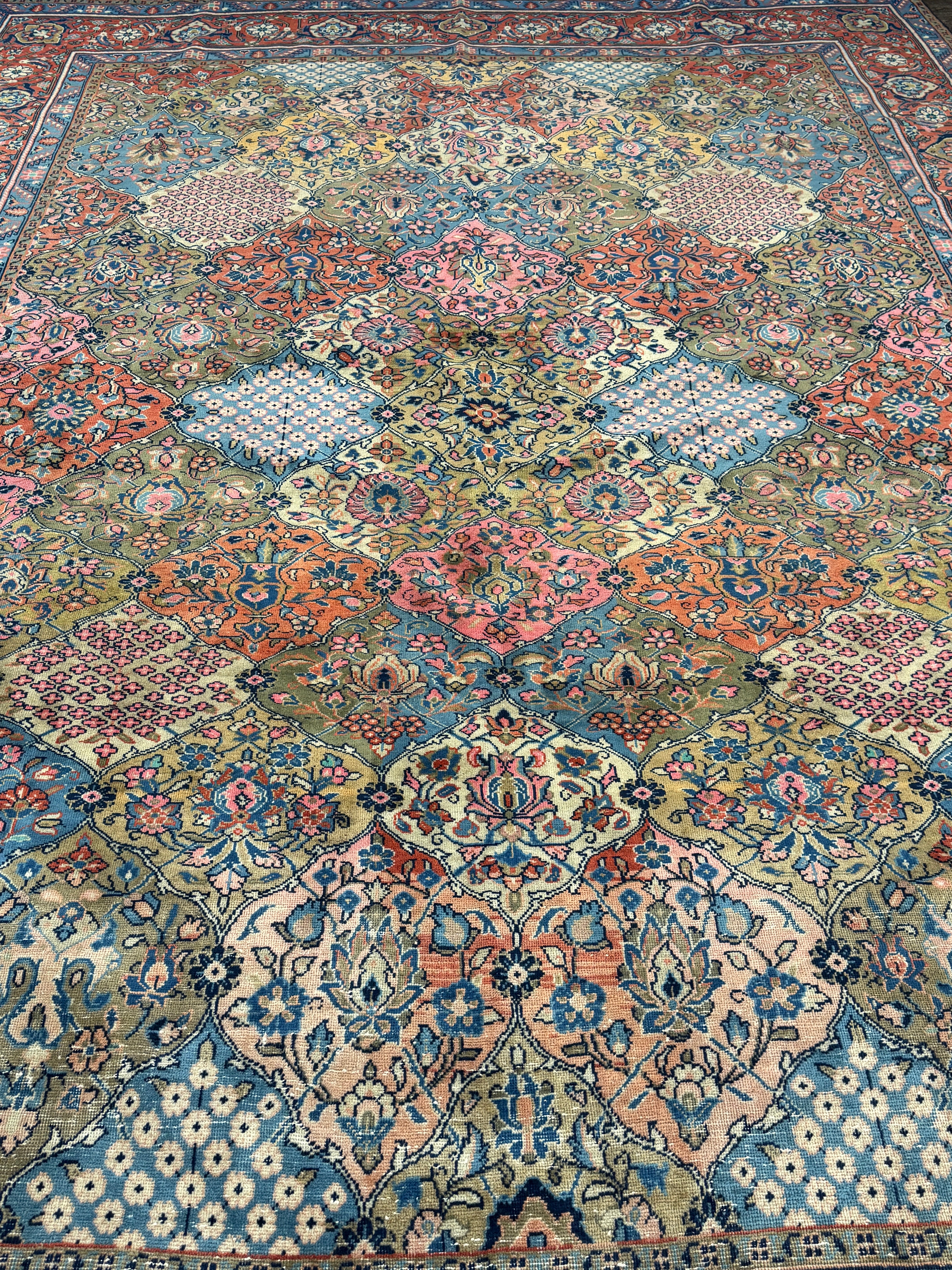 14’ x 10’ Ft. Vintage Persian Hamadan - Bakhtiyar Hand Knotted Wool Rug - 50-60 years old - BR2512