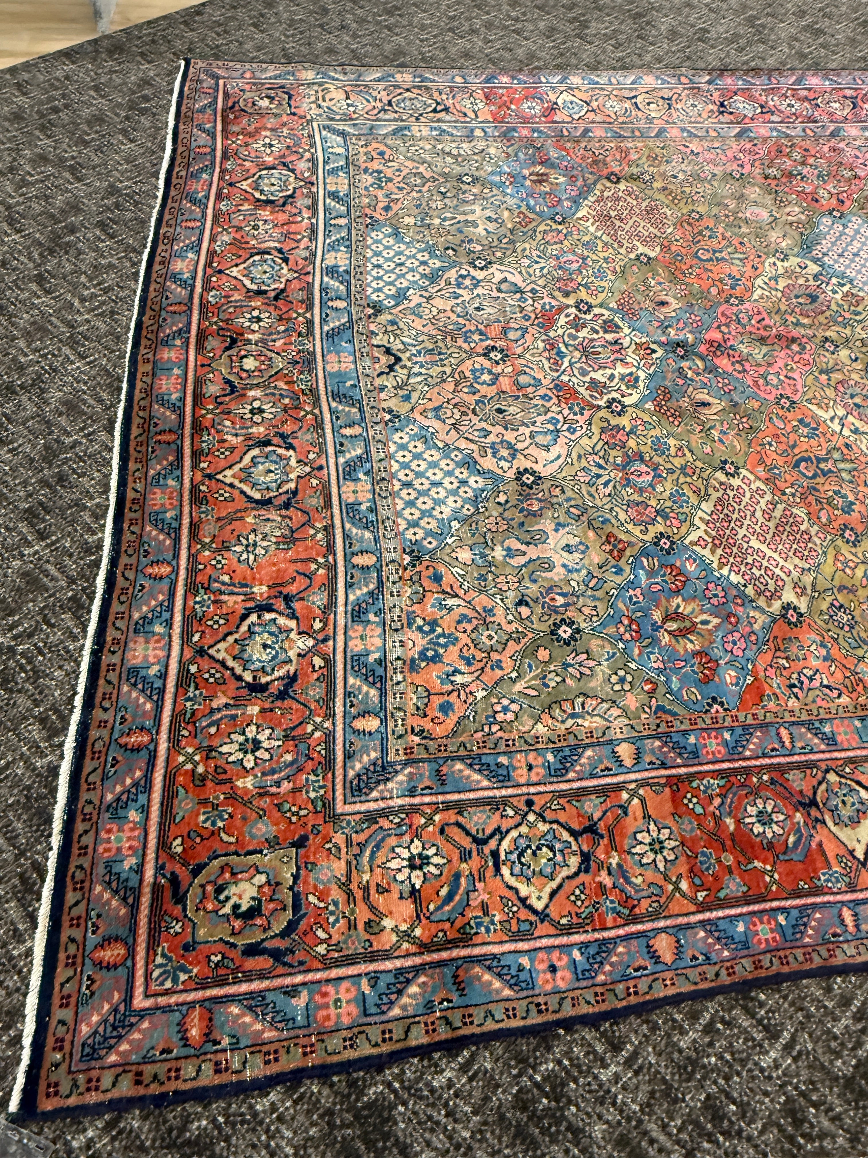 14’ x 10’ Ft. Vintage Persian Hamadan - Bakhtiyar Hand Knotted Wool Rug - 50-60 years old - BR2512