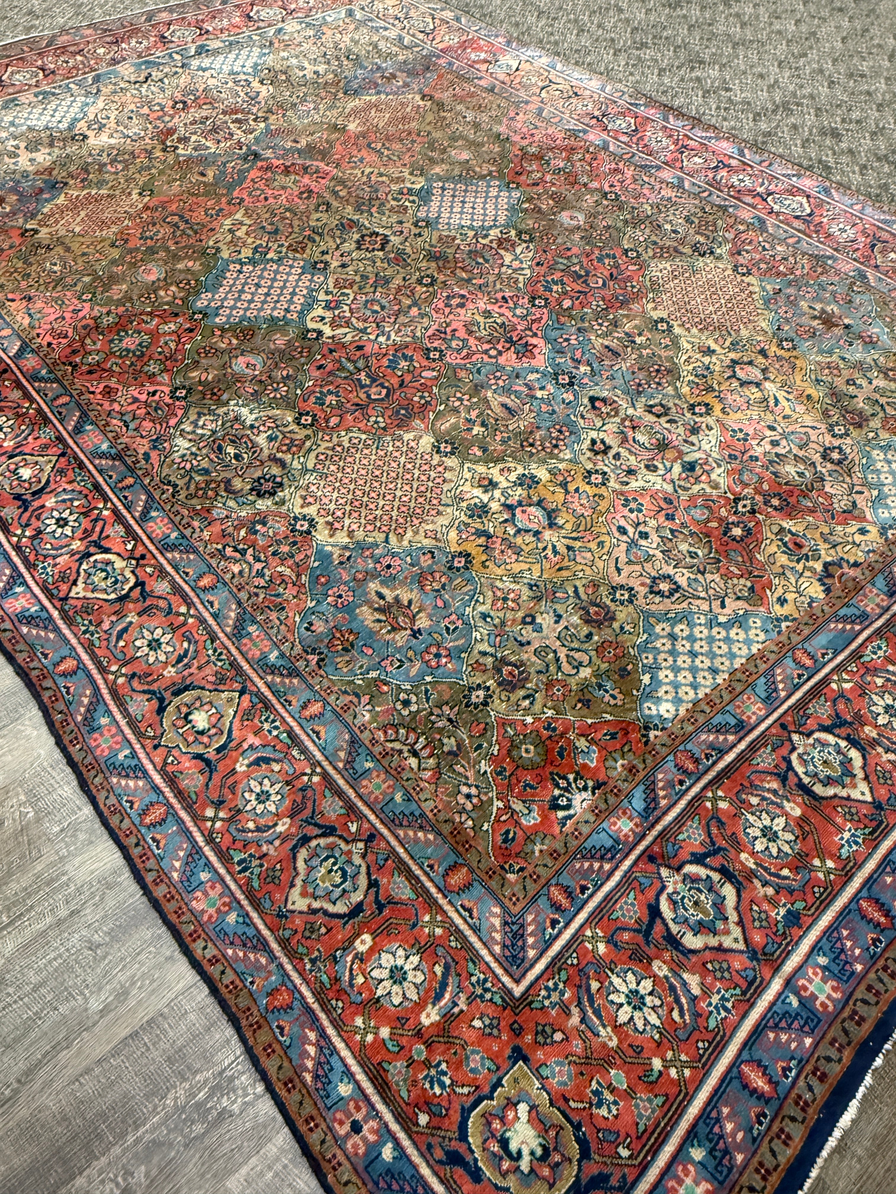 14’ x 10’ Ft. Vintage Persian Hamadan - Bakhtiyar Hand Knotted Wool Rug - 50-60 years old - BR2512