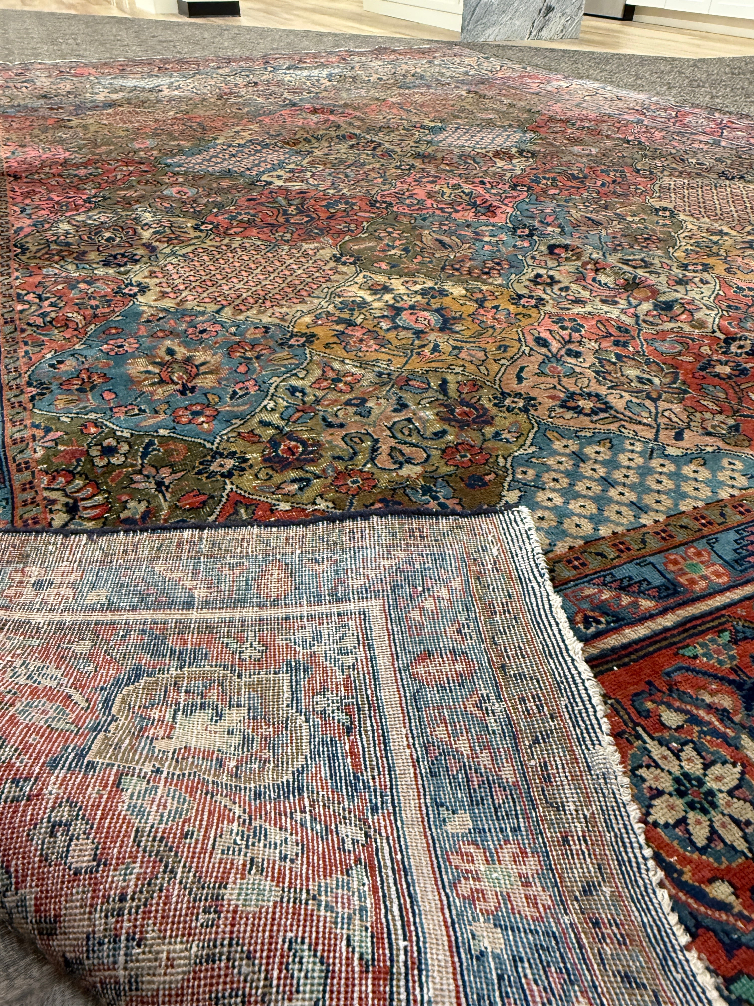 14’ x 10’ Ft. Vintage Persian Hamadan - Bakhtiyar Hand Knotted Wool Rug - 50-60 years old - BR2512