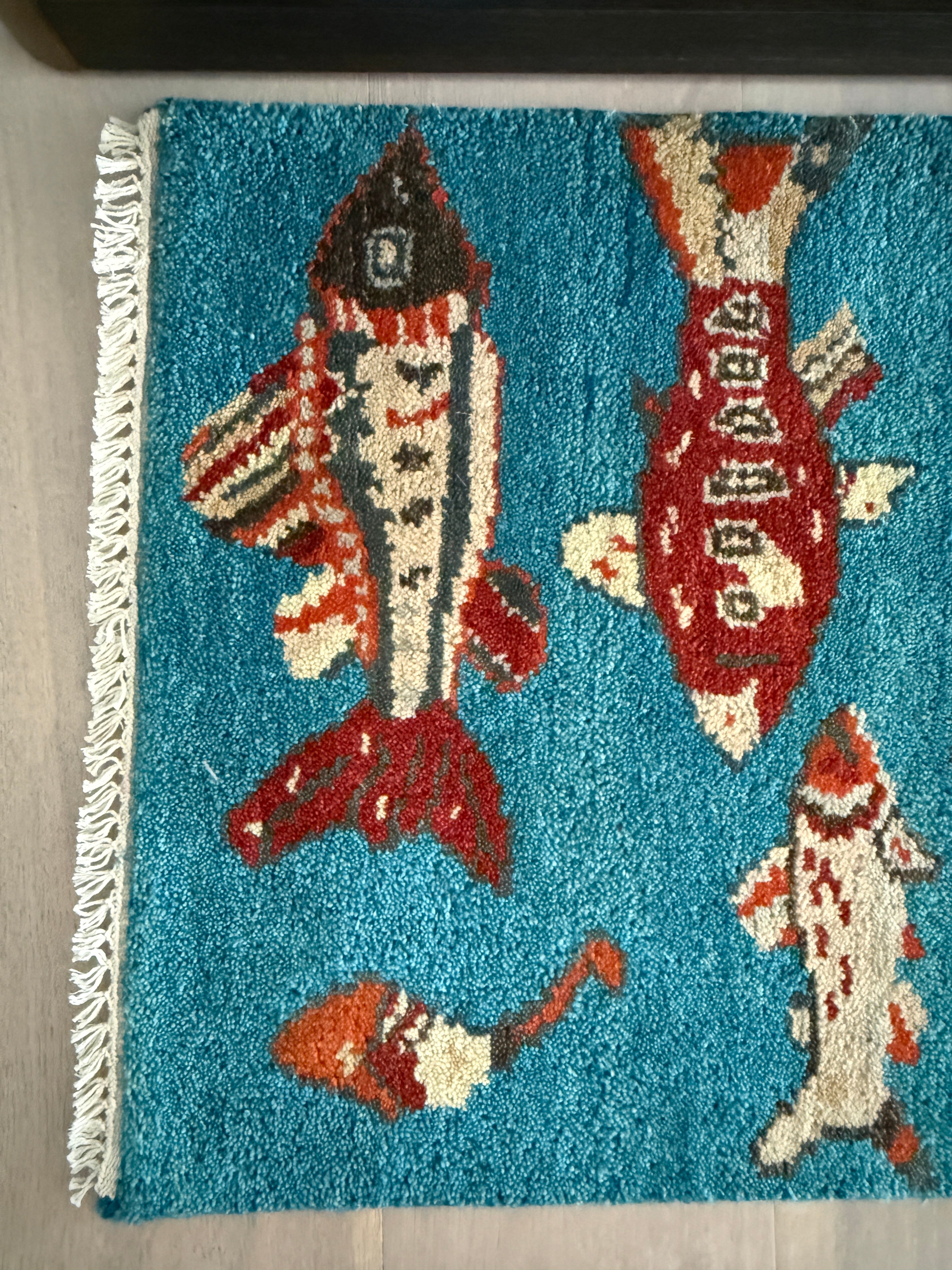 2' x 6' Ft. Fun Colorful Fish Design Turkish Hand Knotted Wool Rug / Runner - BR3078