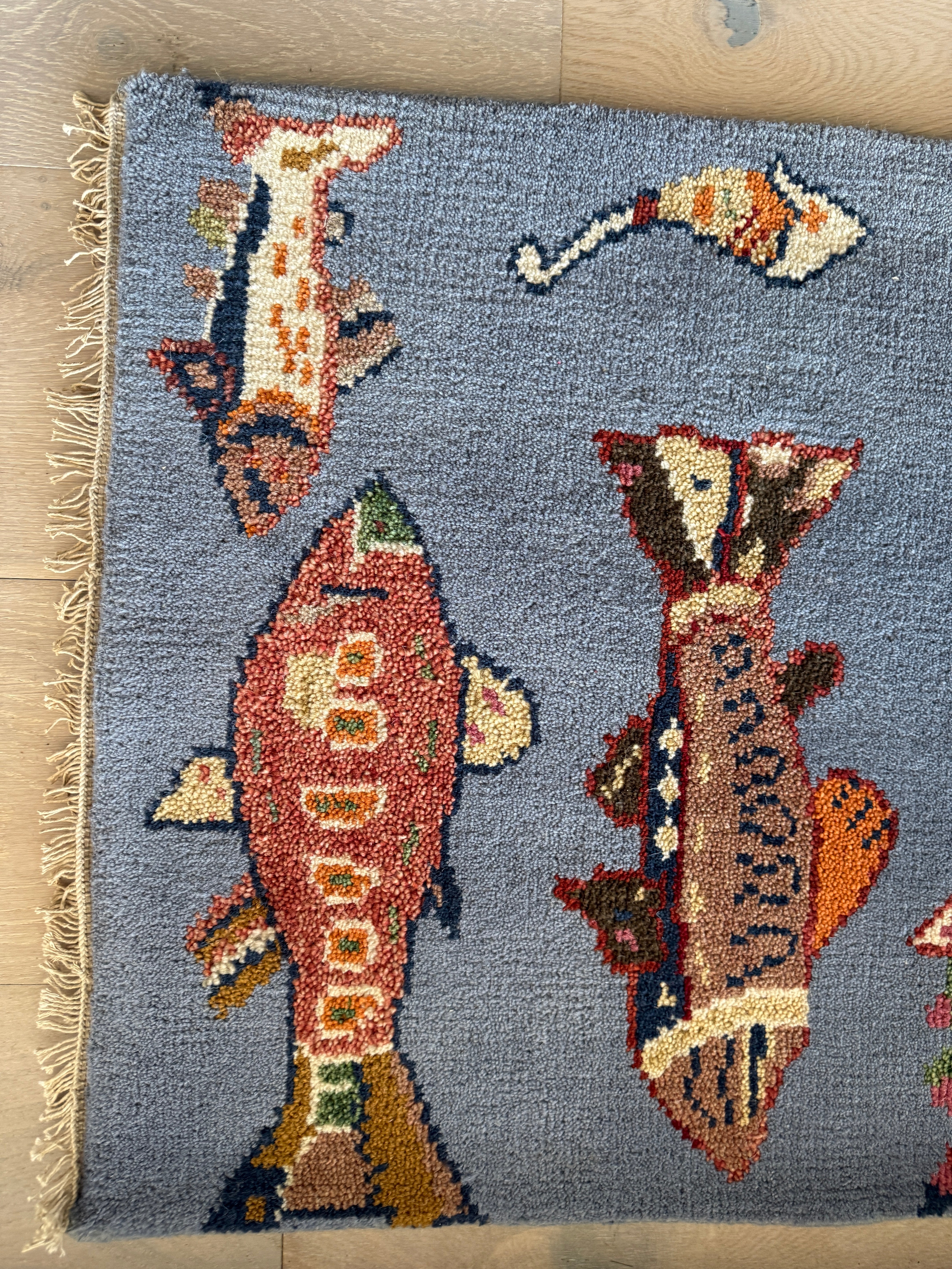 2' x 3' Ft. Fun Fish/Sea Design Turkish Oushak Bohemian Hand Knotted Wool Area Rug - BR3077