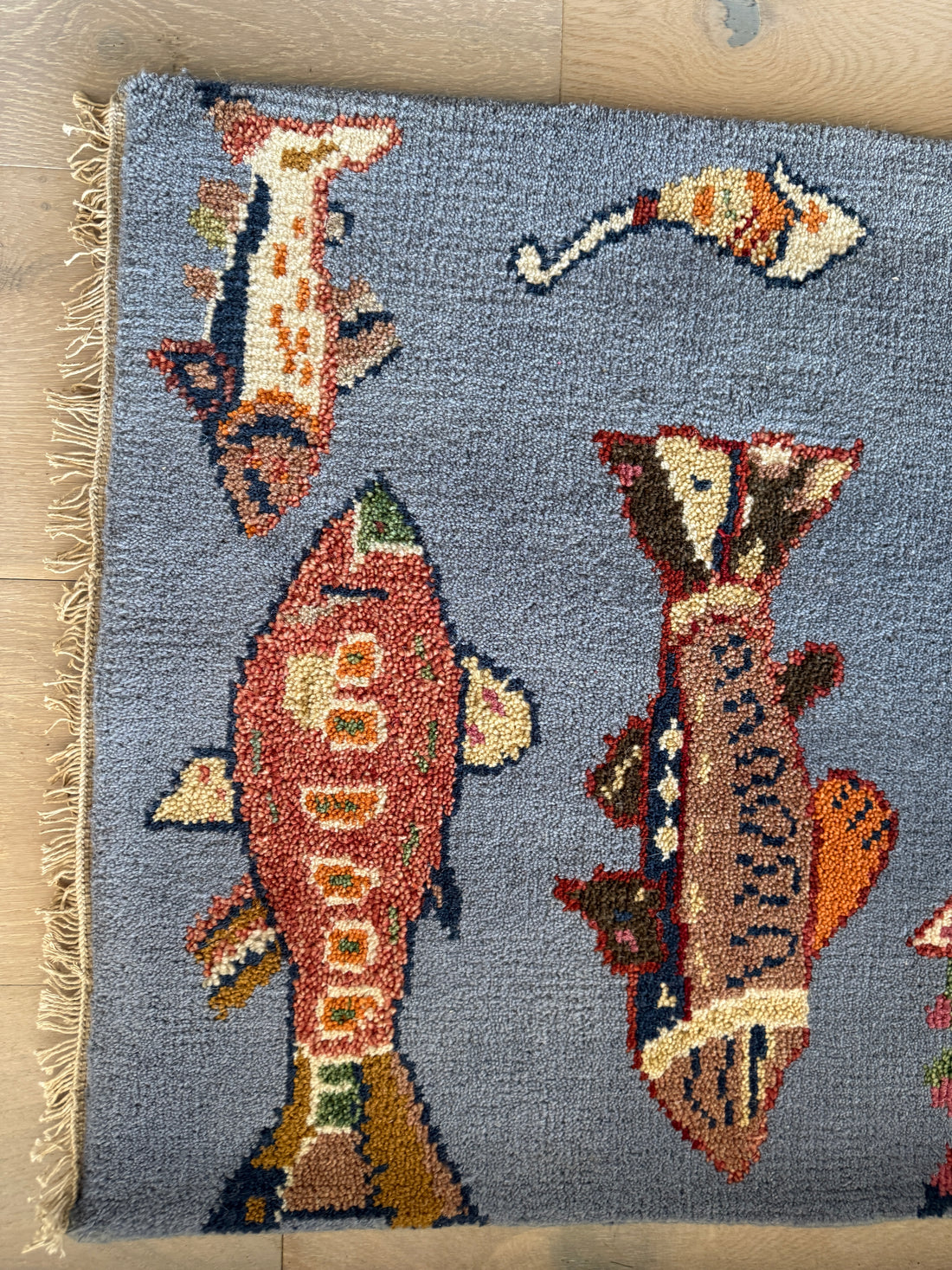 2' x 3' Ft. Fun Fish/Sea Design Turkish Oushak Bohemian Hand Knotted Wool Area Rug - BR3077