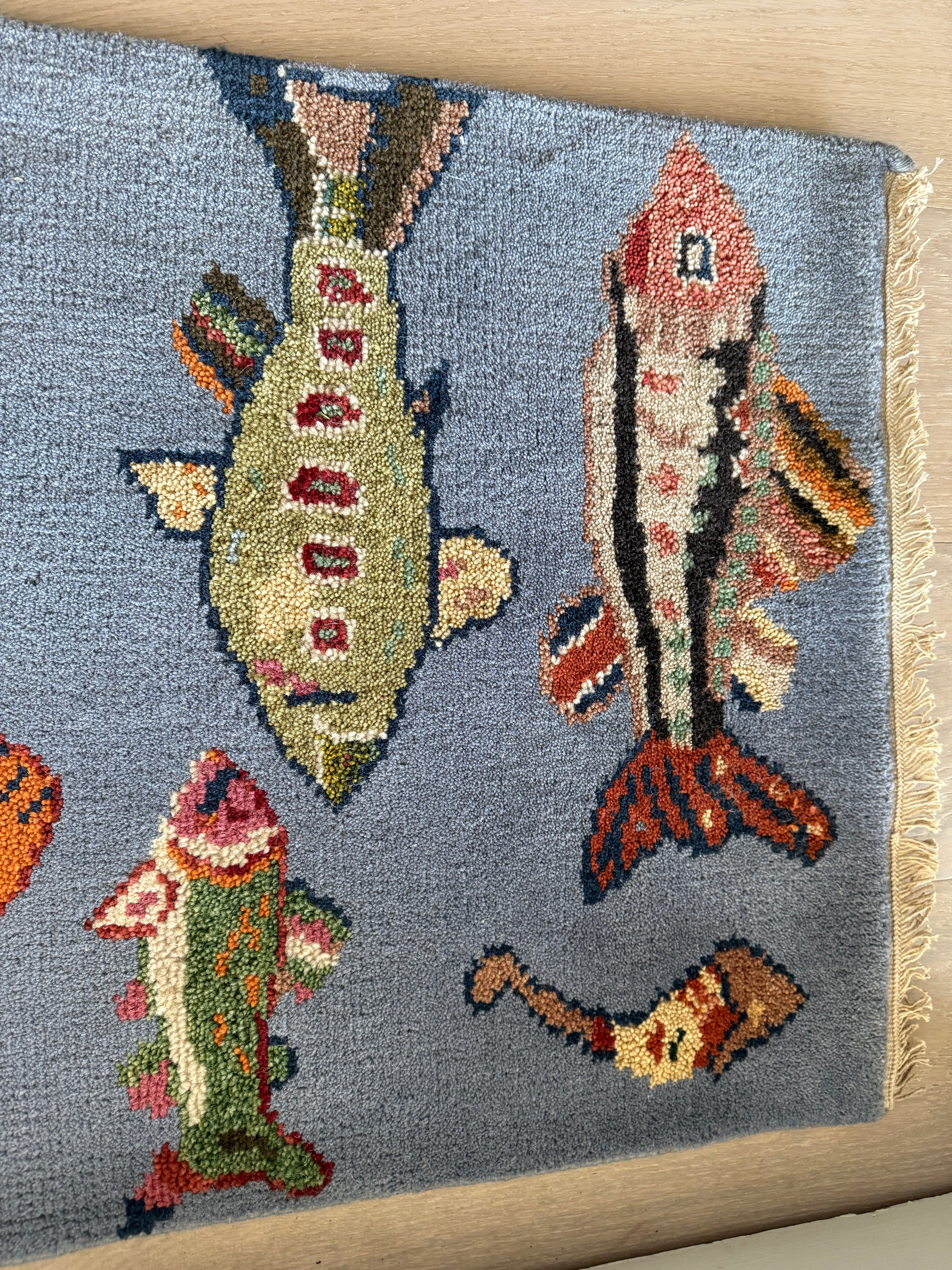 2' x 3' Ft. Fun Fish/Sea Design Turkish Oushak Bohemian Hand Knotted Wool Area Rug - BR3077