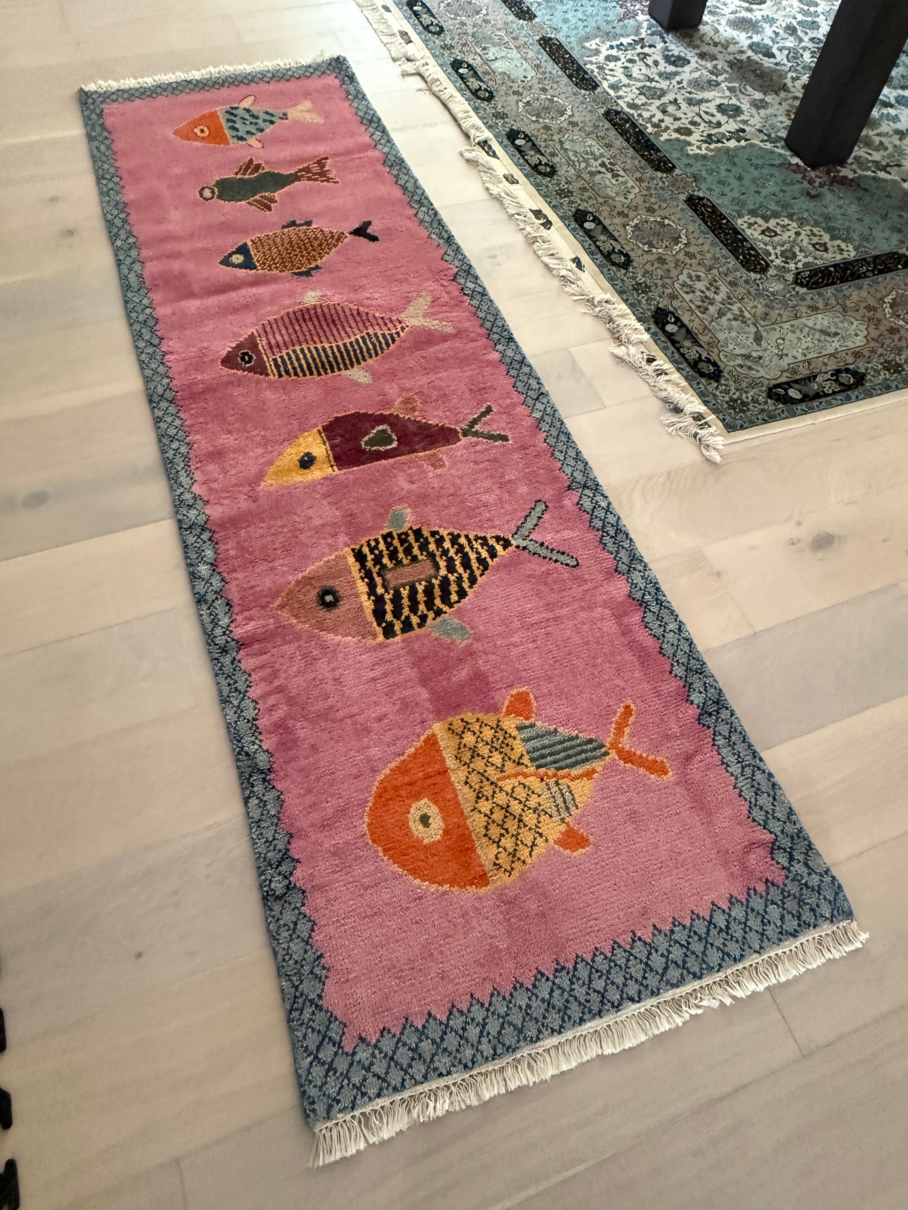 3' x 9' Ft. Contemporary Pink Turkish Bohemian Oushak Hand Knotted Wool Runner / Rug - BR3034