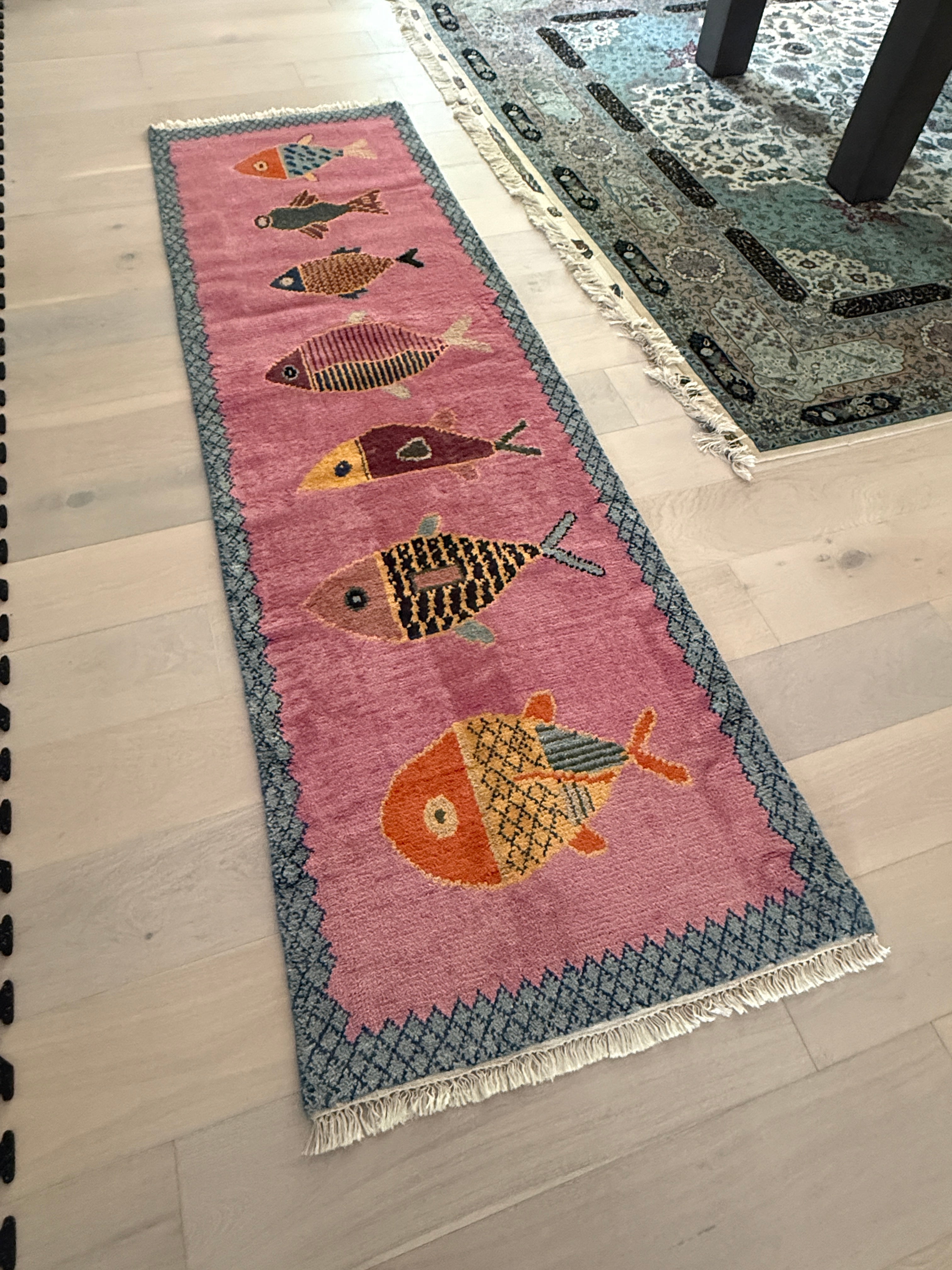 3' x 9' Ft. Contemporary Pink Turkish Bohemian Oushak Hand Knotted Wool Runner / Rug - BR3034