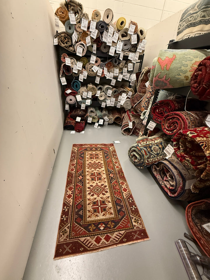 4' x 6' Authentic Vintage Turkish Geometric Anatolian Bohemian Rug BR116