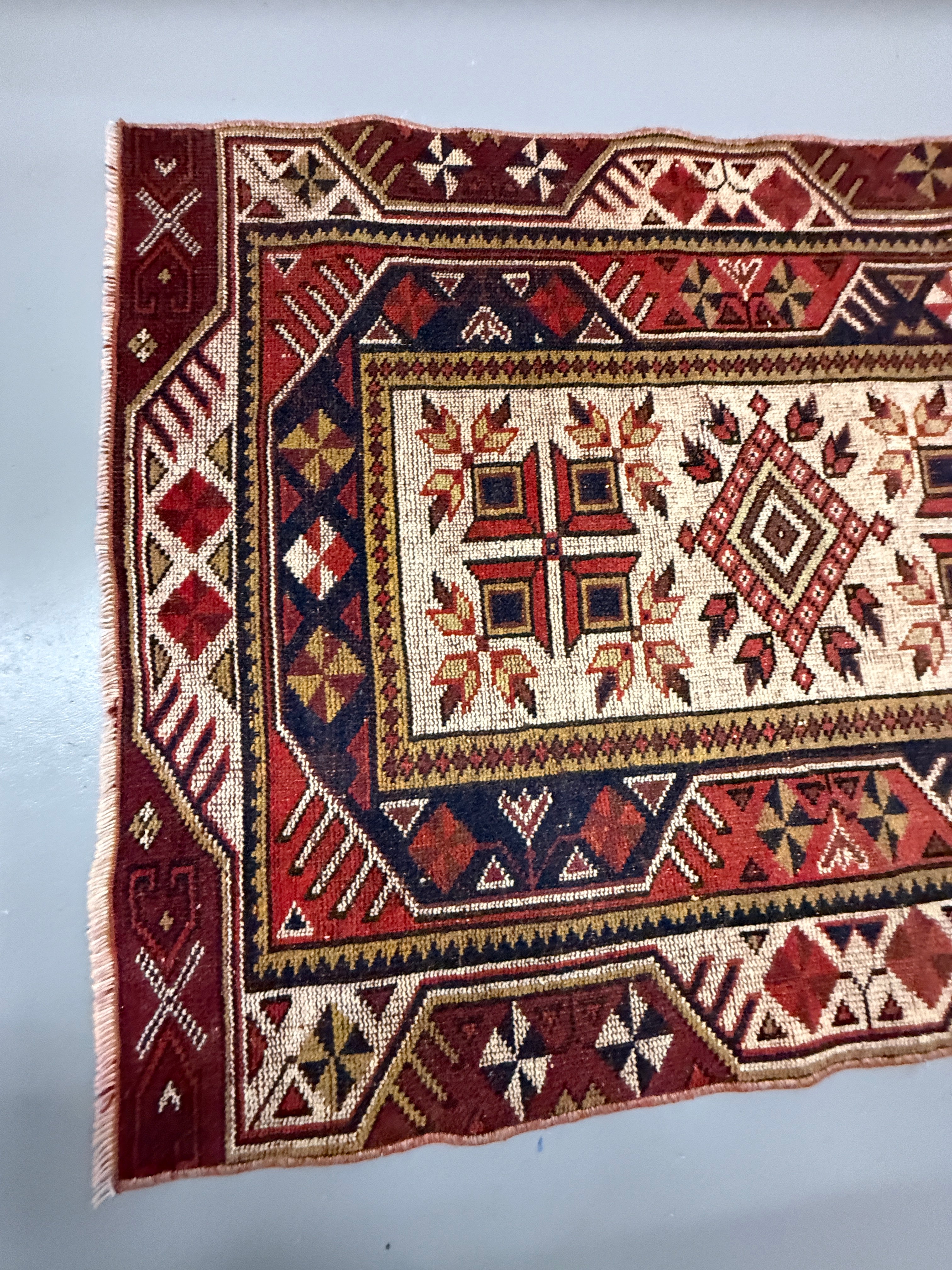 4' x 6' Authentic Vintage Turkish Geometric Anatolian Bohemian Rug BR116