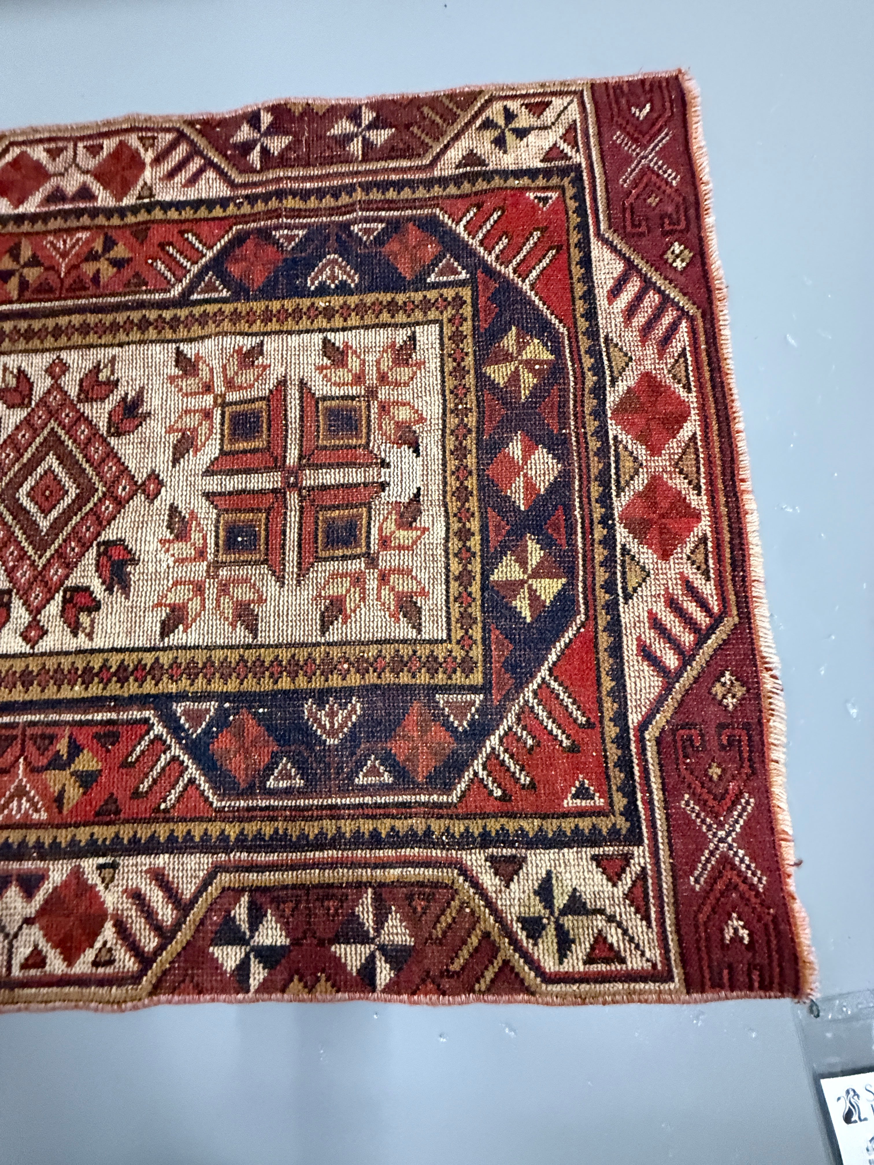 4' x 6' Authentic Vintage Turkish Geometric Anatolian Bohemian Rug BR116