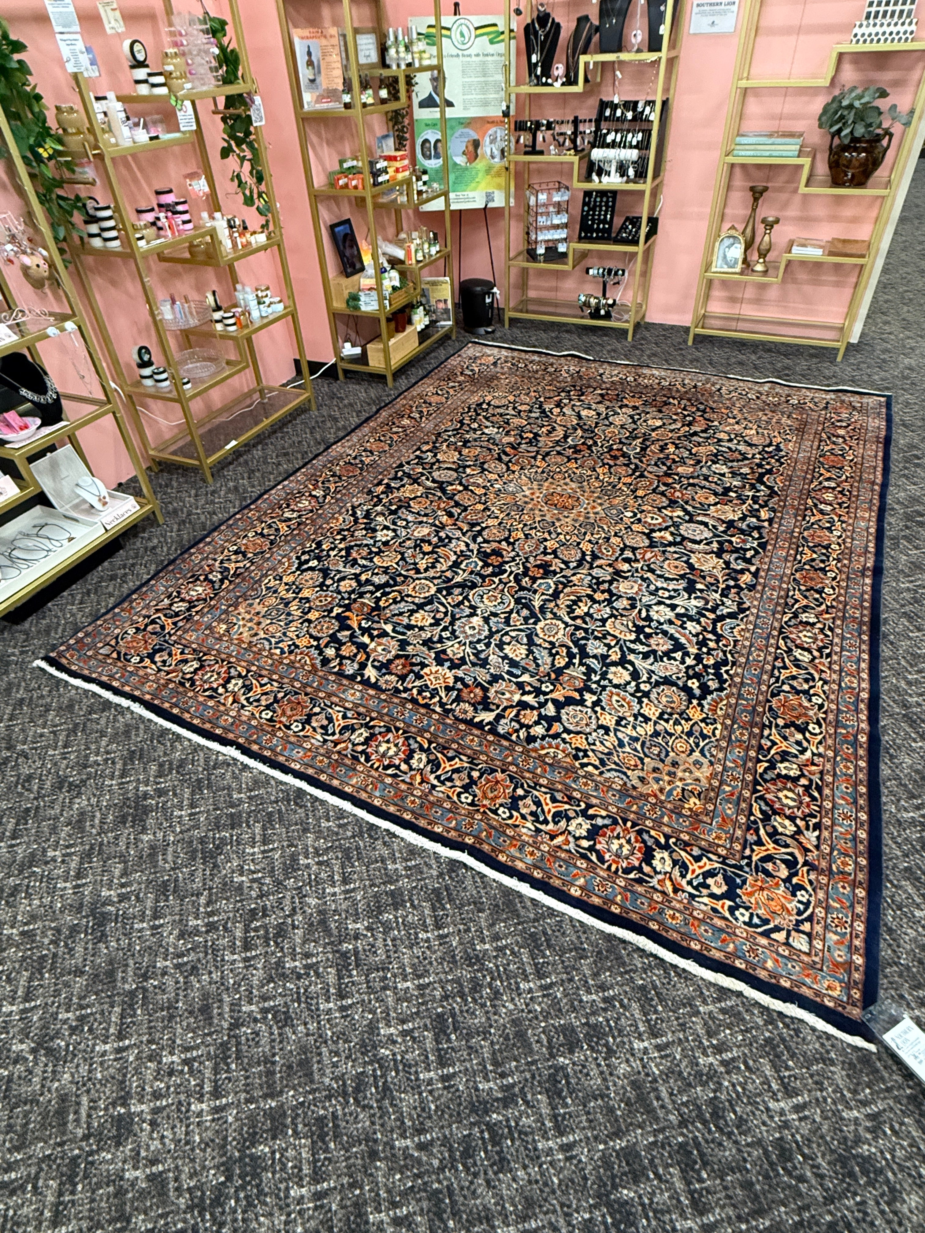 11' x 8' Gorgeous Authentic Persian Kashan Hank Knotted Fine Wool Large Area Rug - BR316