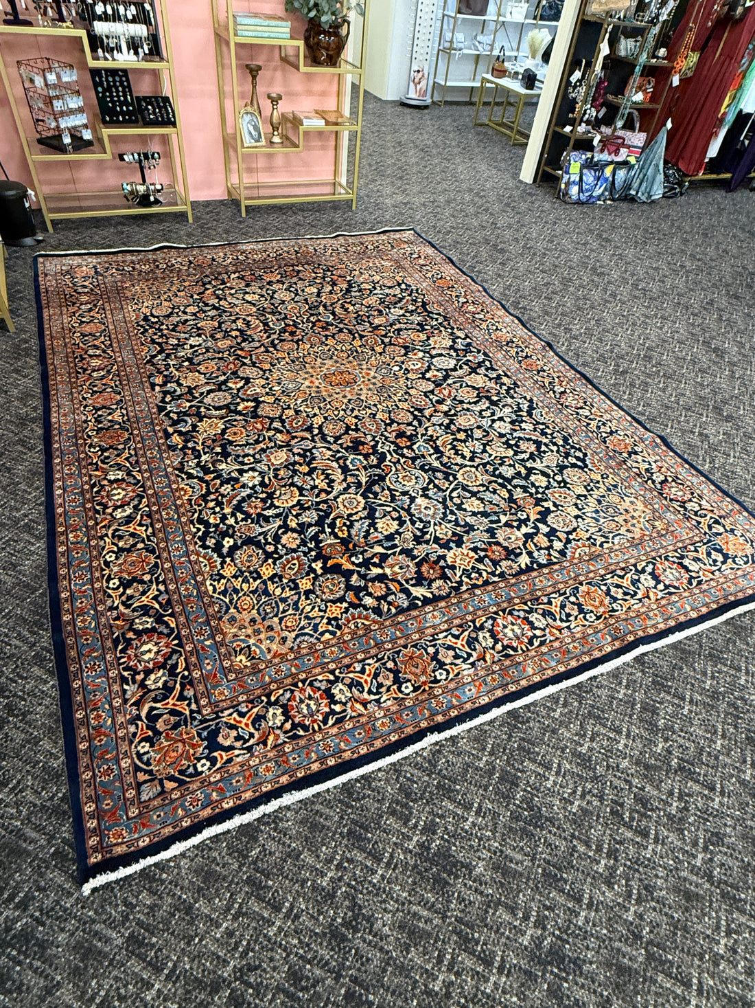 11' x 8' Gorgeous Authentic Persian Kashan Hank Knotted Fine Wool Large Area Rug - BR316