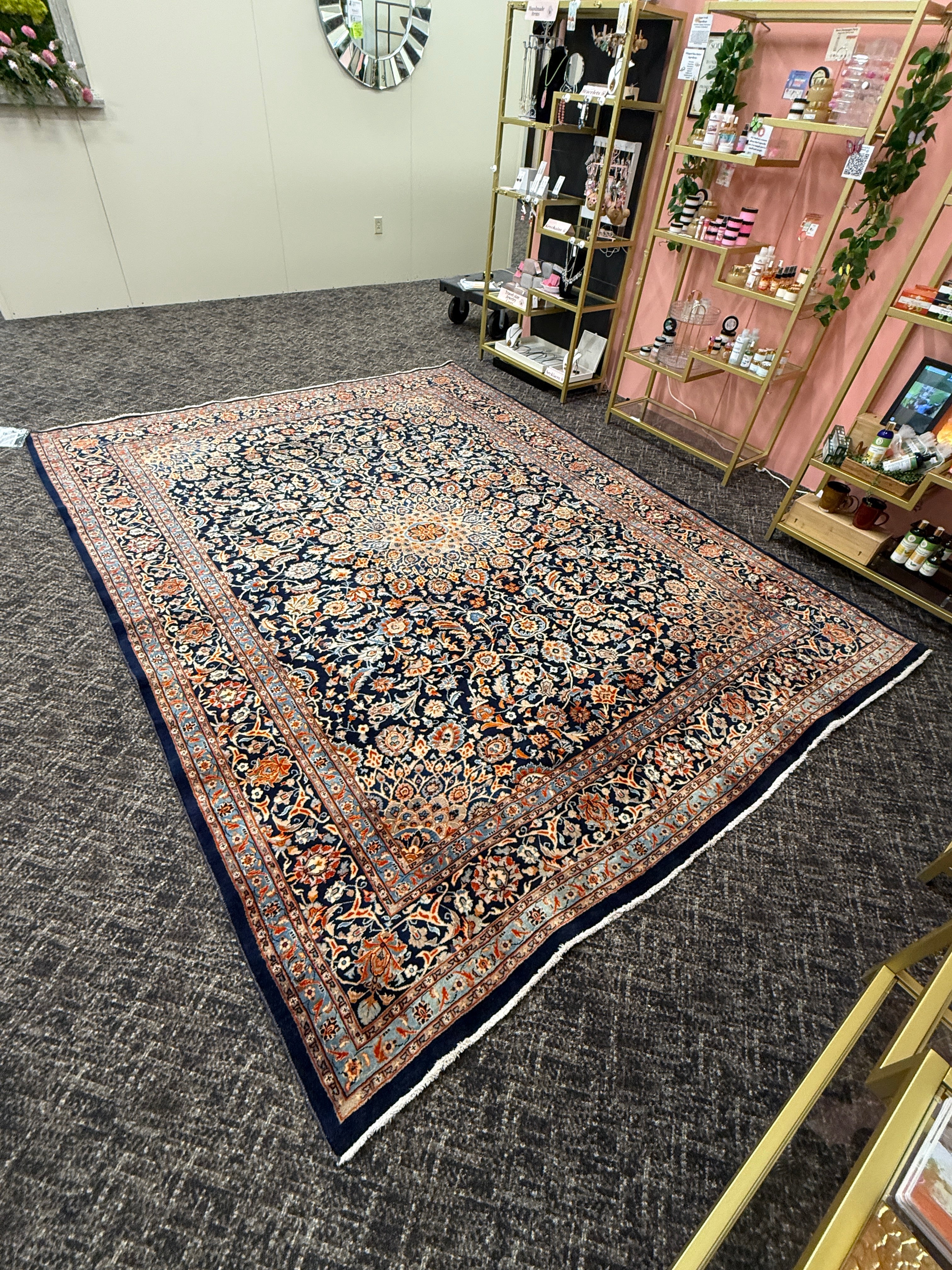 11' x 8' Gorgeous Authentic Persian Kashan Hank Knotted Fine Wool Large Area Rug - BR316