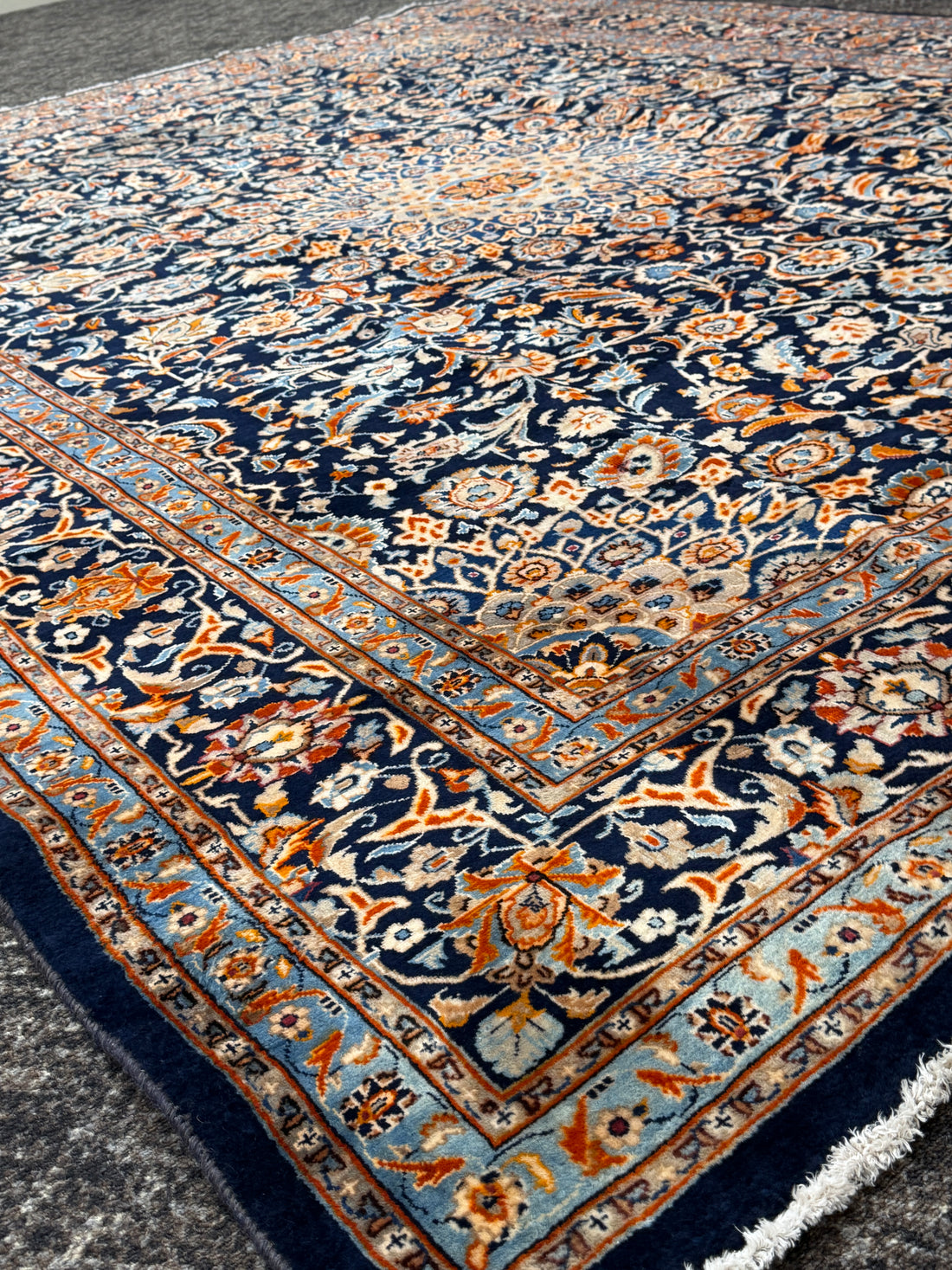 11' x 8' Gorgeous Authentic Persian Kashan Hank Knotted Fine Wool Large Area Rug - BR316