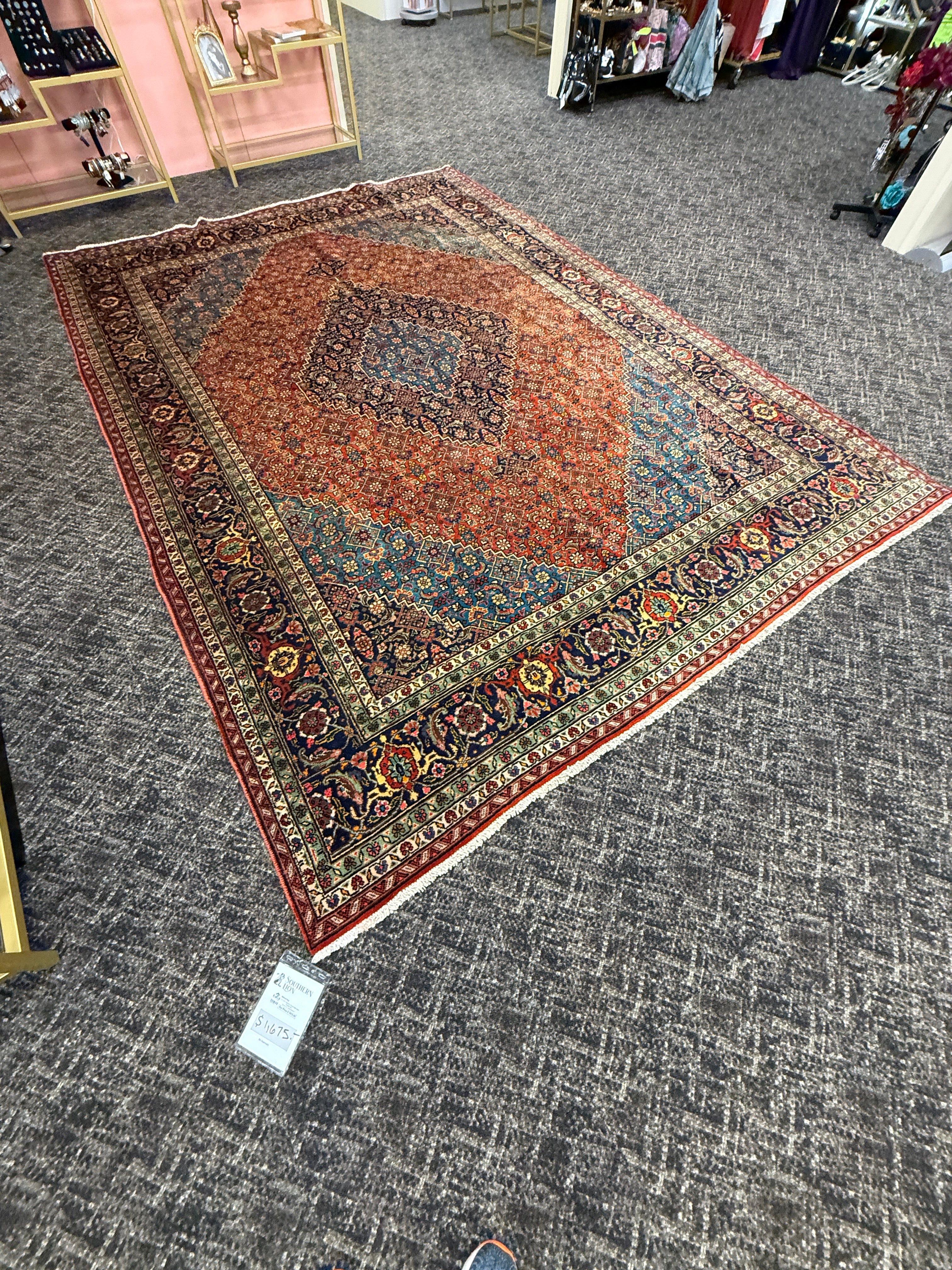 12' x 8' Ft. Authentic Persian Tabriz Herati Design Hand Knotted Fine Wool Large Area Rug BR2502