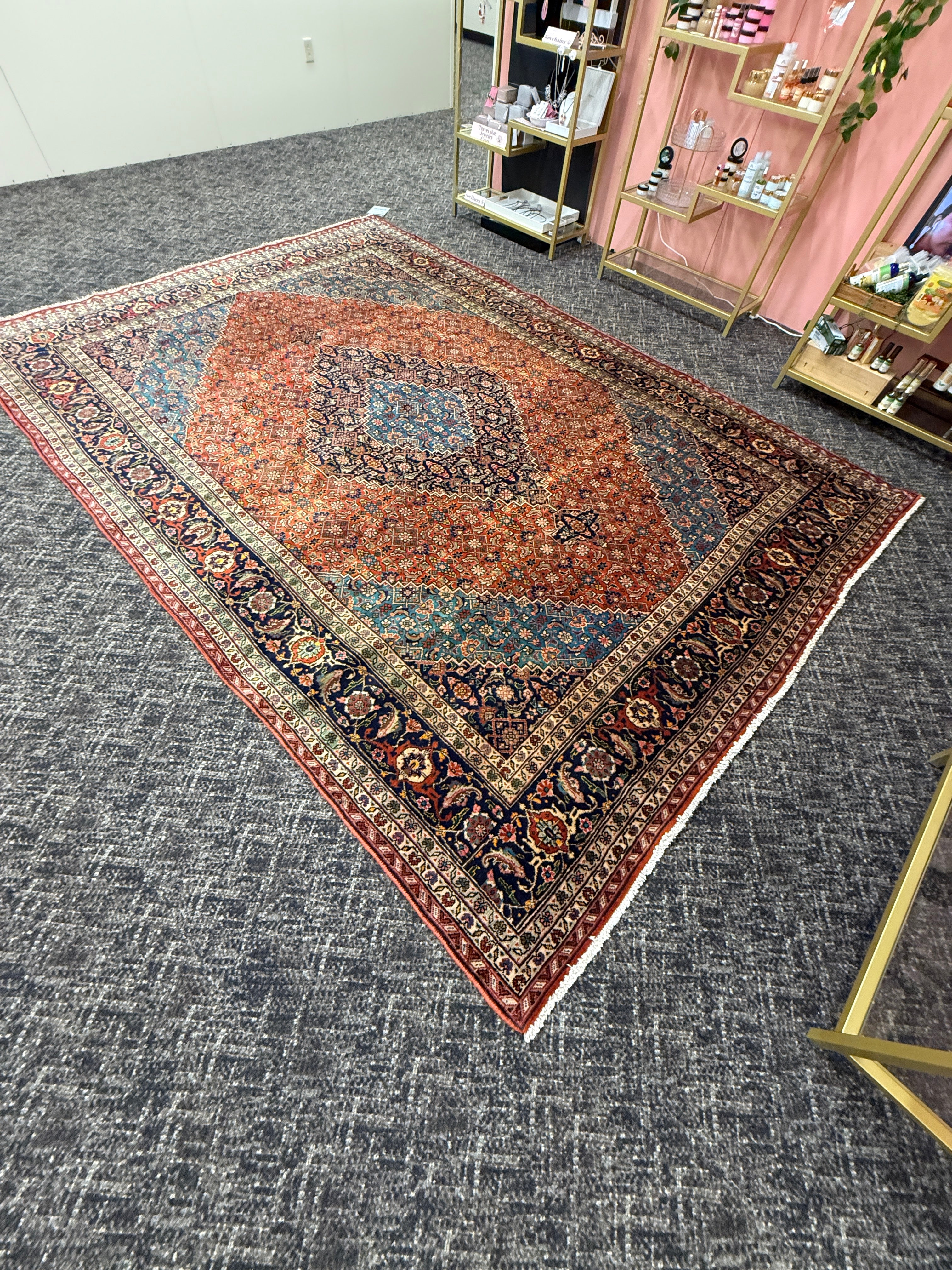 12' x 8' Ft. Authentic Persian Tabriz Herati Design Hand Knotted Fine Wool Large Area Rug BR2502