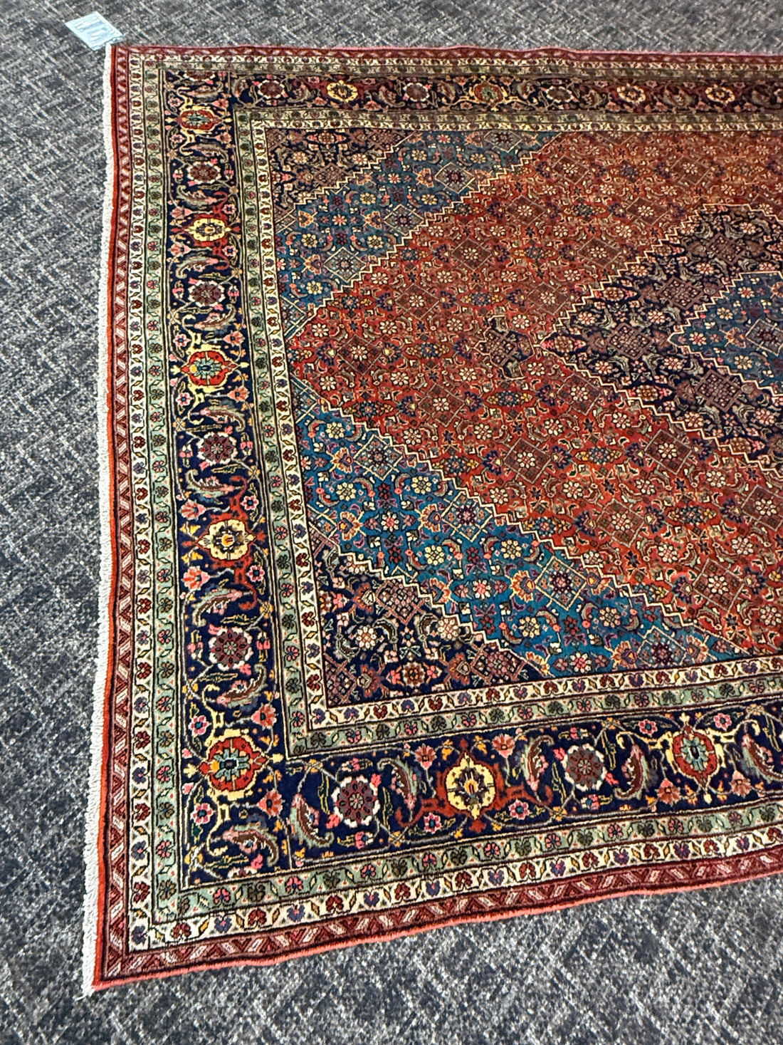 12' x 8' Ft. Authentic Persian Tabriz Herati Design Hand Knotted Fine Wool Large Area Rug BR2502