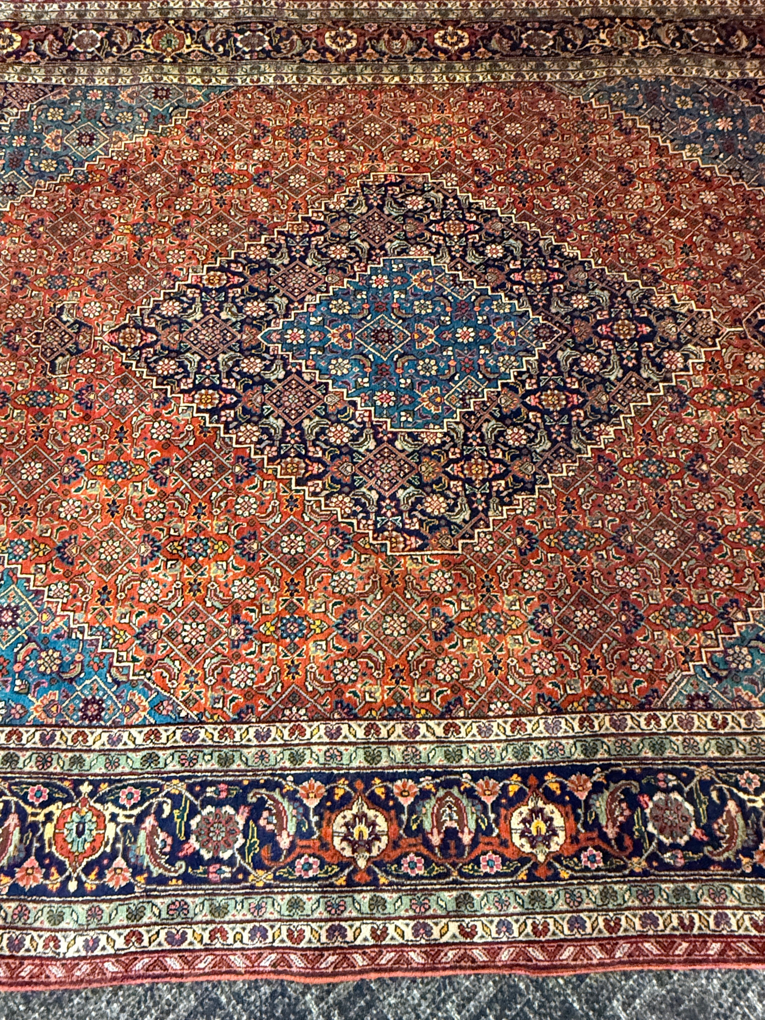 12' x 8' Ft. Authentic Persian Tabriz Herati Design Hand Knotted Fine Wool Large Area Rug BR2502