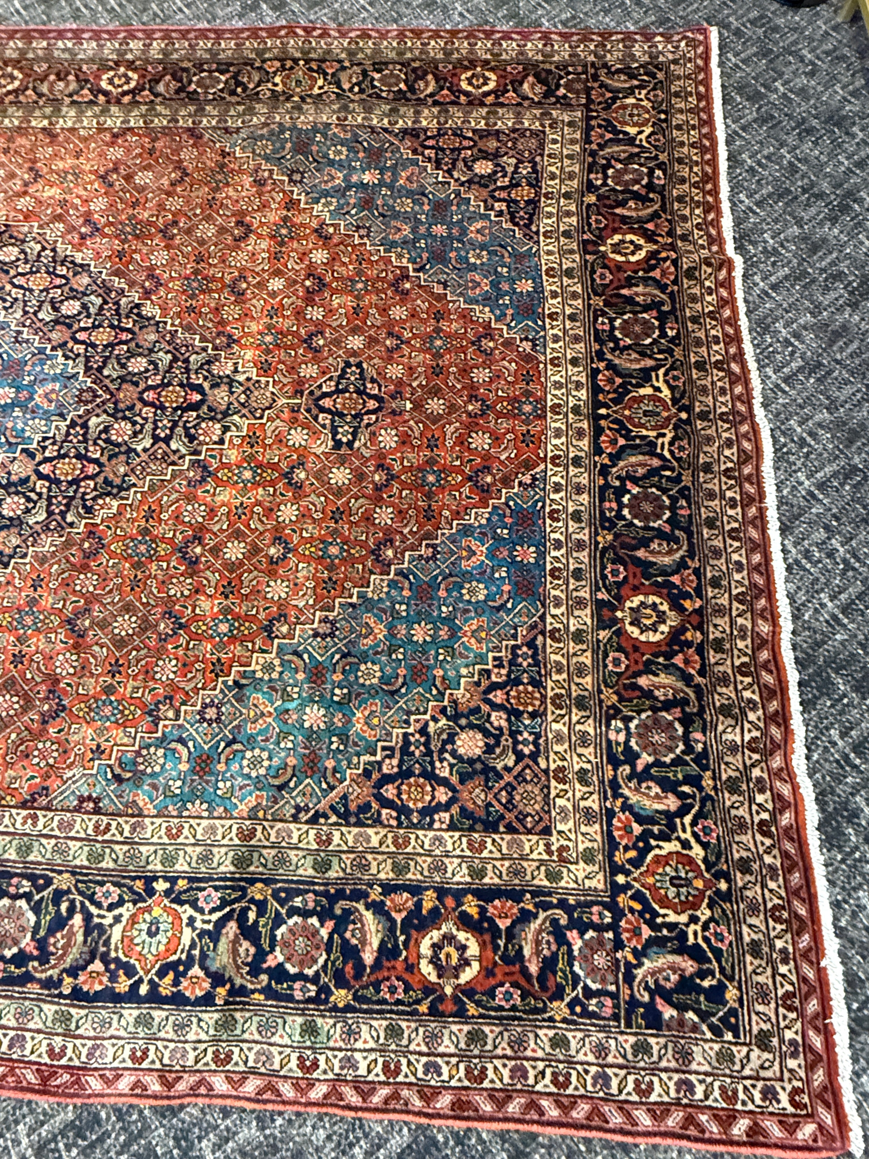 12' x 8' Ft. Authentic Persian Tabriz Herati Design Hand Knotted Fine Wool Large Area Rug BR2502