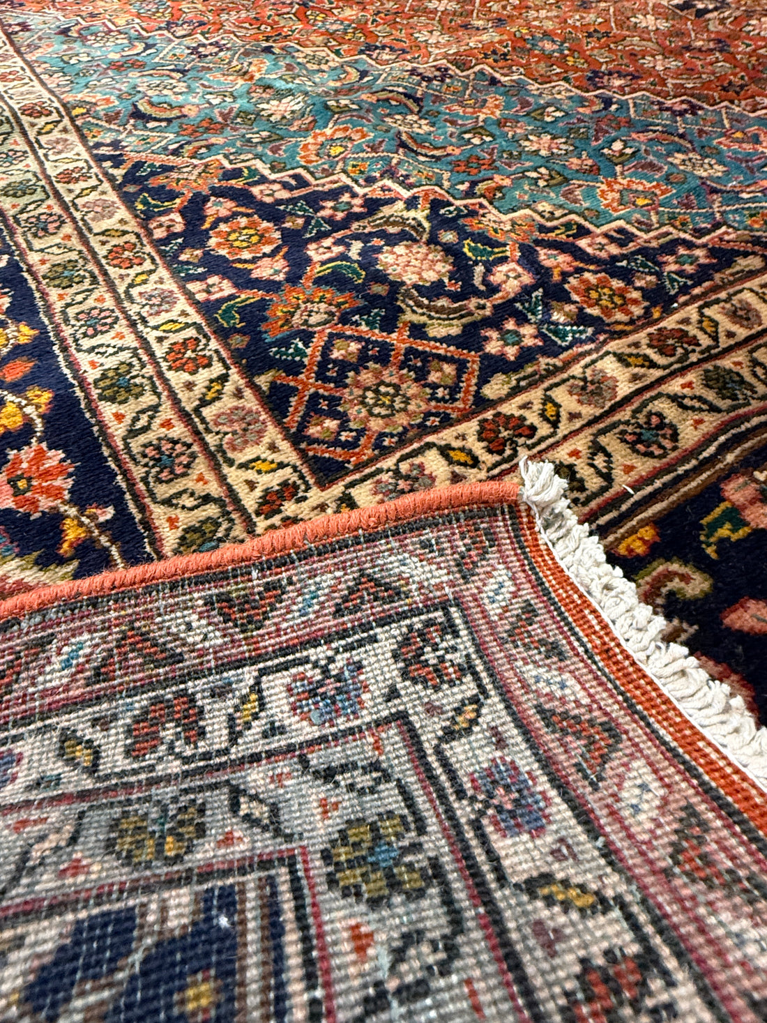 12' x 8' Ft. Authentic Persian Tabriz Herati Design Hand Knotted Fine Wool Large Area Rug BR2502
