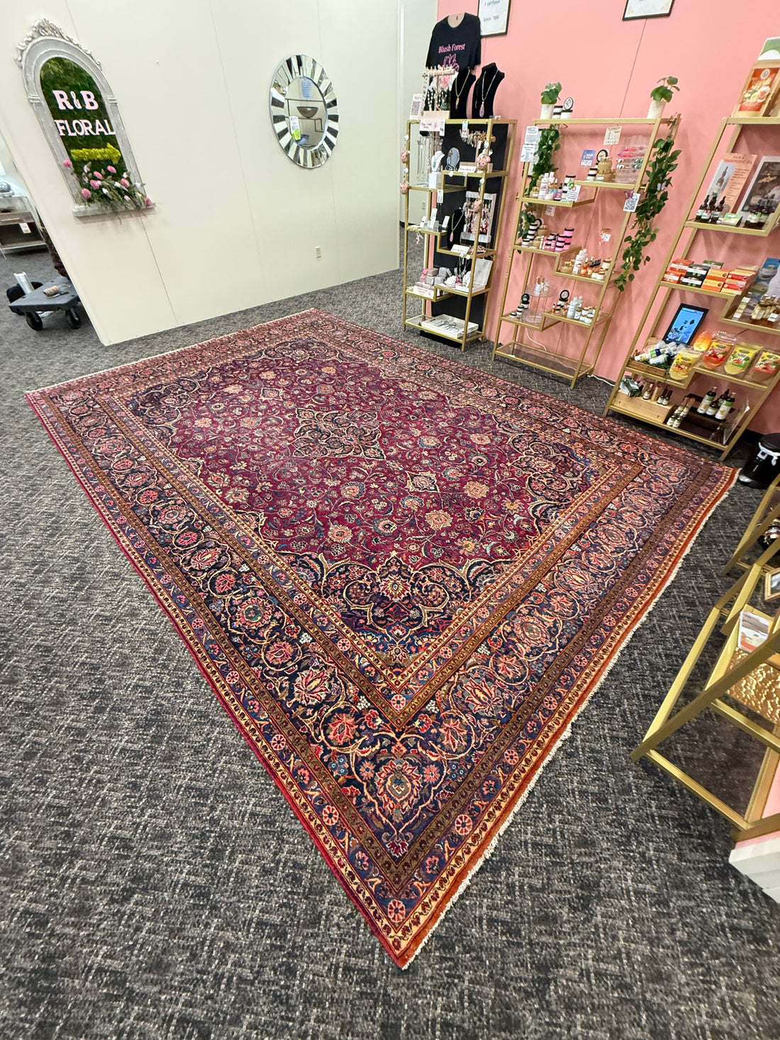15’ x 11’ Ft. Authentic Vintage Persian Mashad Hand Knotted Fine Wool Area Rug - BR2661