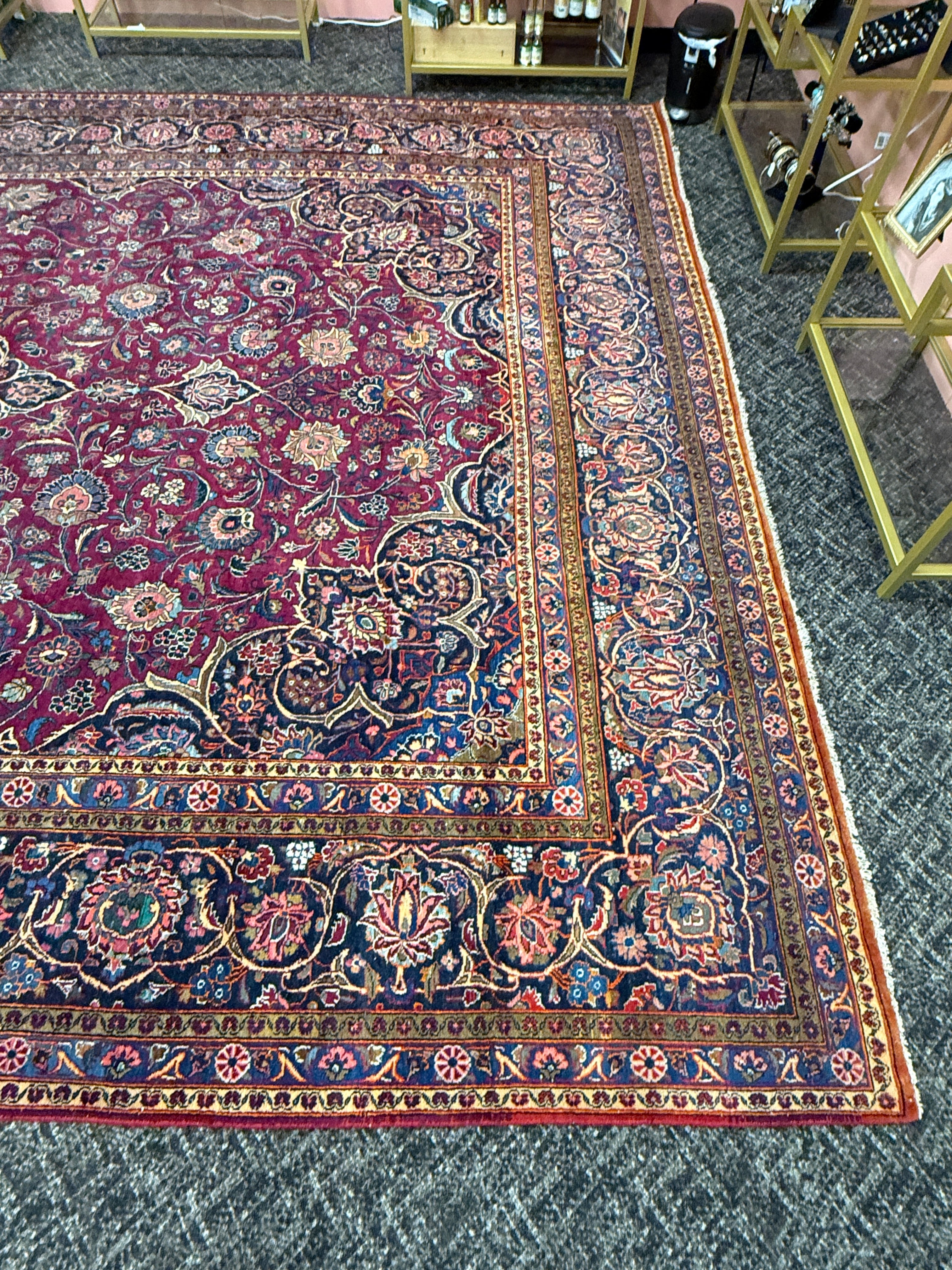 15’ x 11’ Ft. Authentic Vintage Persian Mashad Hand Knotted Fine Wool Area Rug - BR2661