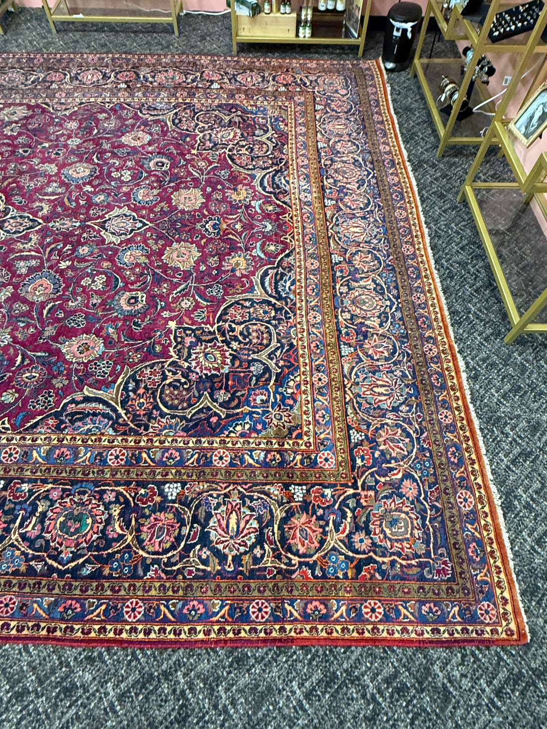 15’ x 11’ Ft. Authentic Vintage Persian Mashad Hand Knotted Fine Wool Area Rug - BR2661