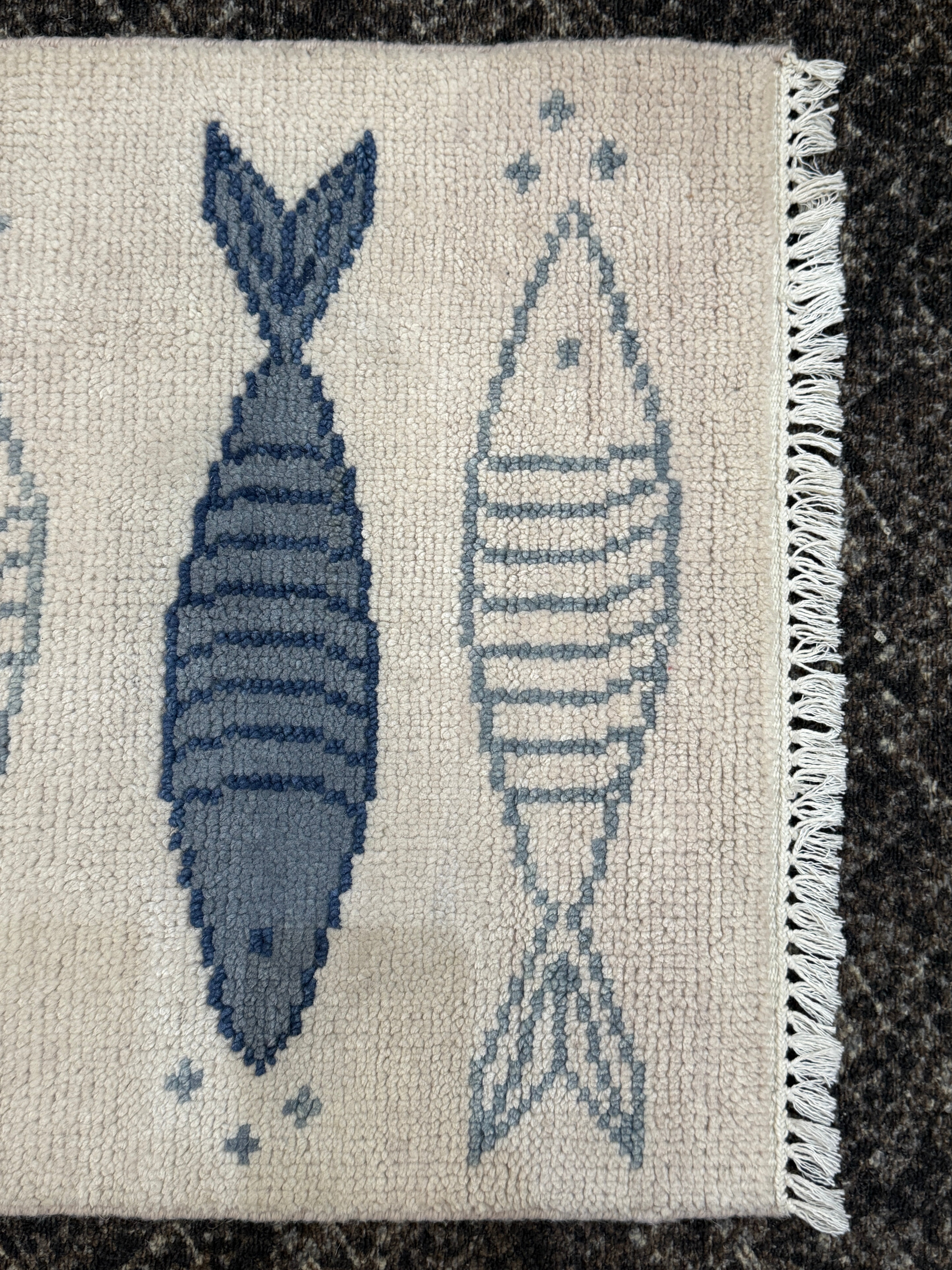 2' x 3' Ft. Fun Fish/Sea Design Turkish Oushak Bohemian Hand Knotted Wool Area Rug - BR3033