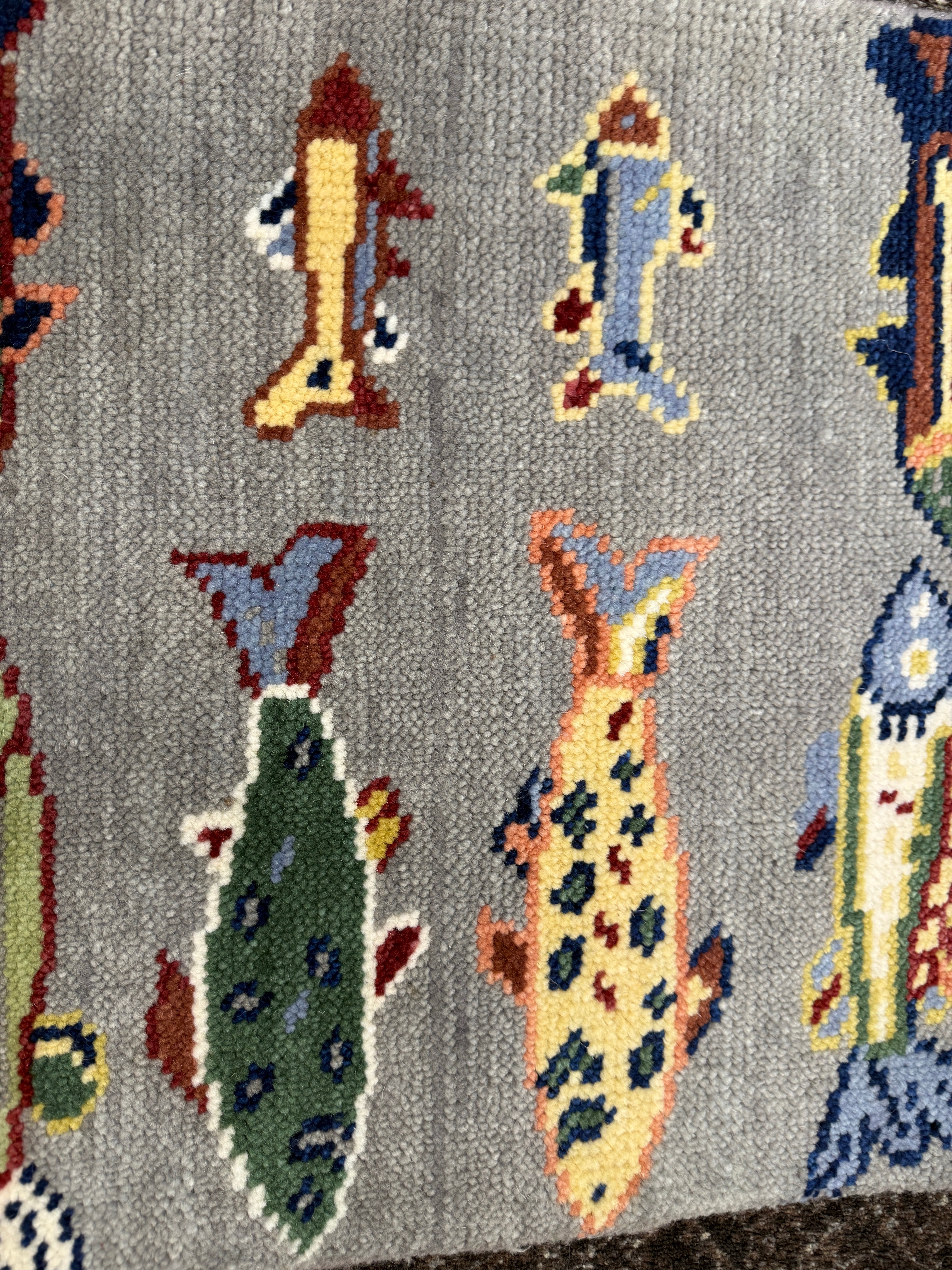 2' x 3' Ft. Fun Fish/Sea Design Turkish Oushak Bohemian Hand Knotted Wool Area Rug - BR2675