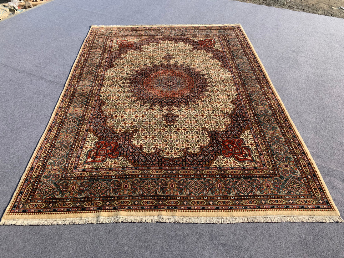 10' x 8' Ft. Authentic Vintage Tribal Yamoud Hand Knotted Fine Wool Area Rug - BR318