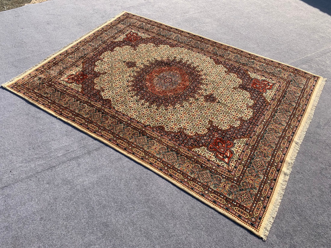 10' x 8' Ft. Authentic Vintage Tribal Yamoud Hand Knotted Fine Wool Area Rug - BR318