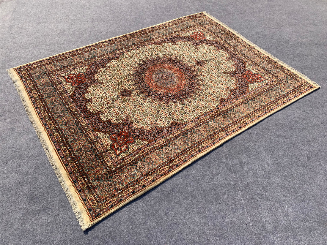 10' x 8' Ft. Authentic Vintage Tribal Yamoud Hand Knotted Fine Wool Area Rug - BR318