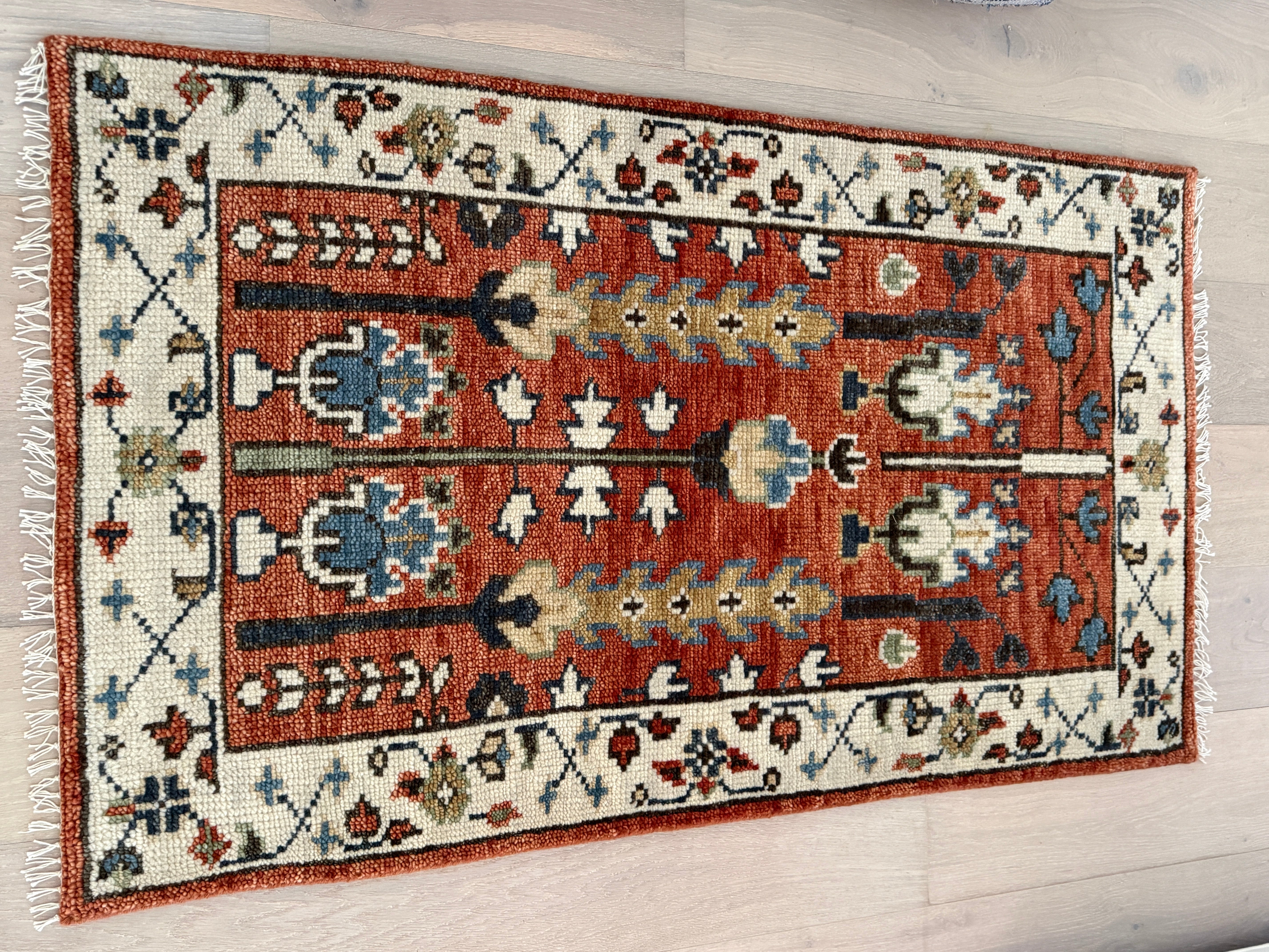 3' x 5' Ft. Contemporary Turkish Oushak Bohemian Hand Knotted Wool Runner - BR3087