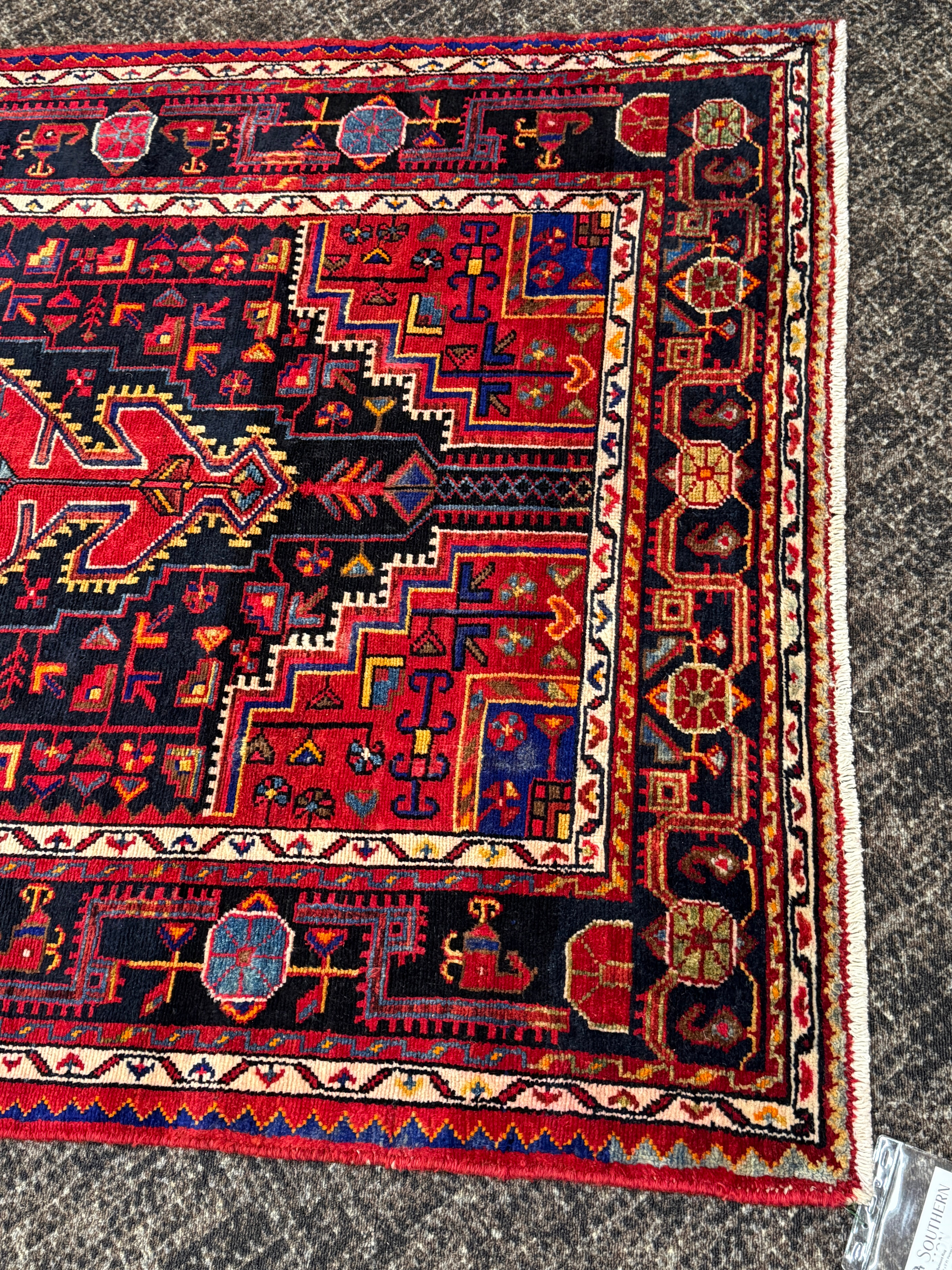 8' x 5' Ft. Authentic Vintage Persian Hamadan Ecbatana Hand Knotted Finest Wool Area Rug - BR75
