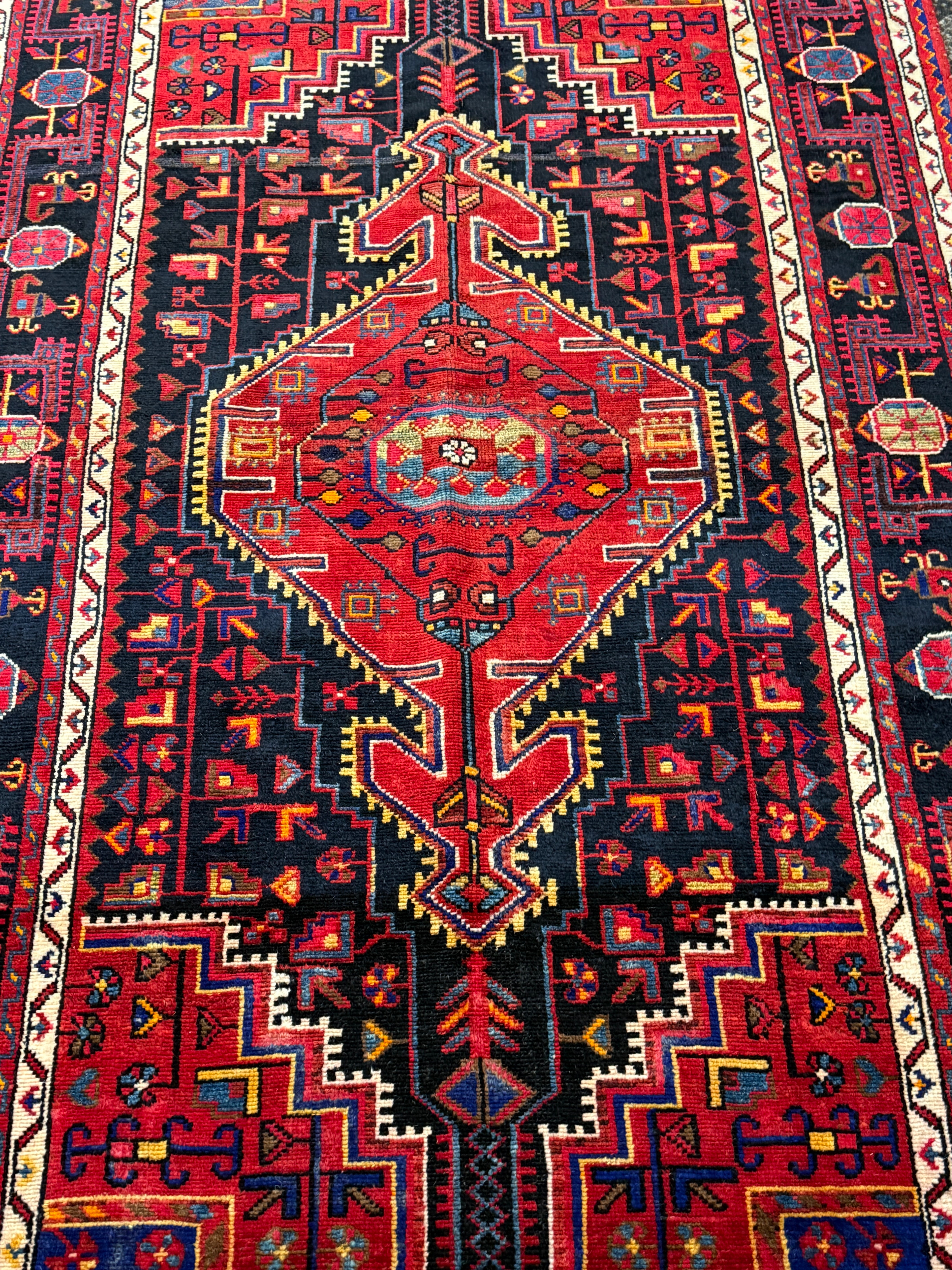 8' x 5' Ft. Authentic Vintage Persian Hamadan Ecbatana Hand Knotted Finest Wool Area Rug - BR75