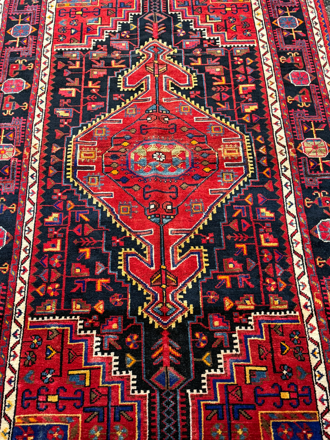 8' x 5' Ft. Authentic Vintage Persian Hamadan Ecbatana Hand Knotted Finest Wool Area Rug - BR75