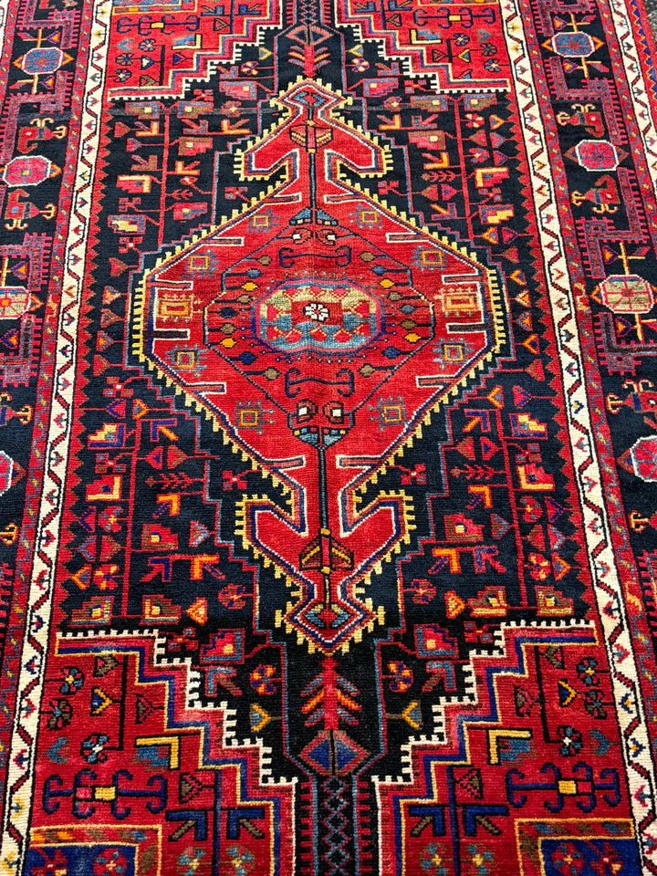 8' x 5' Ft. Authentic Vintage Persian Hamadan Ecbatana Hand Knotted Finest Wool Area Rug - BR75