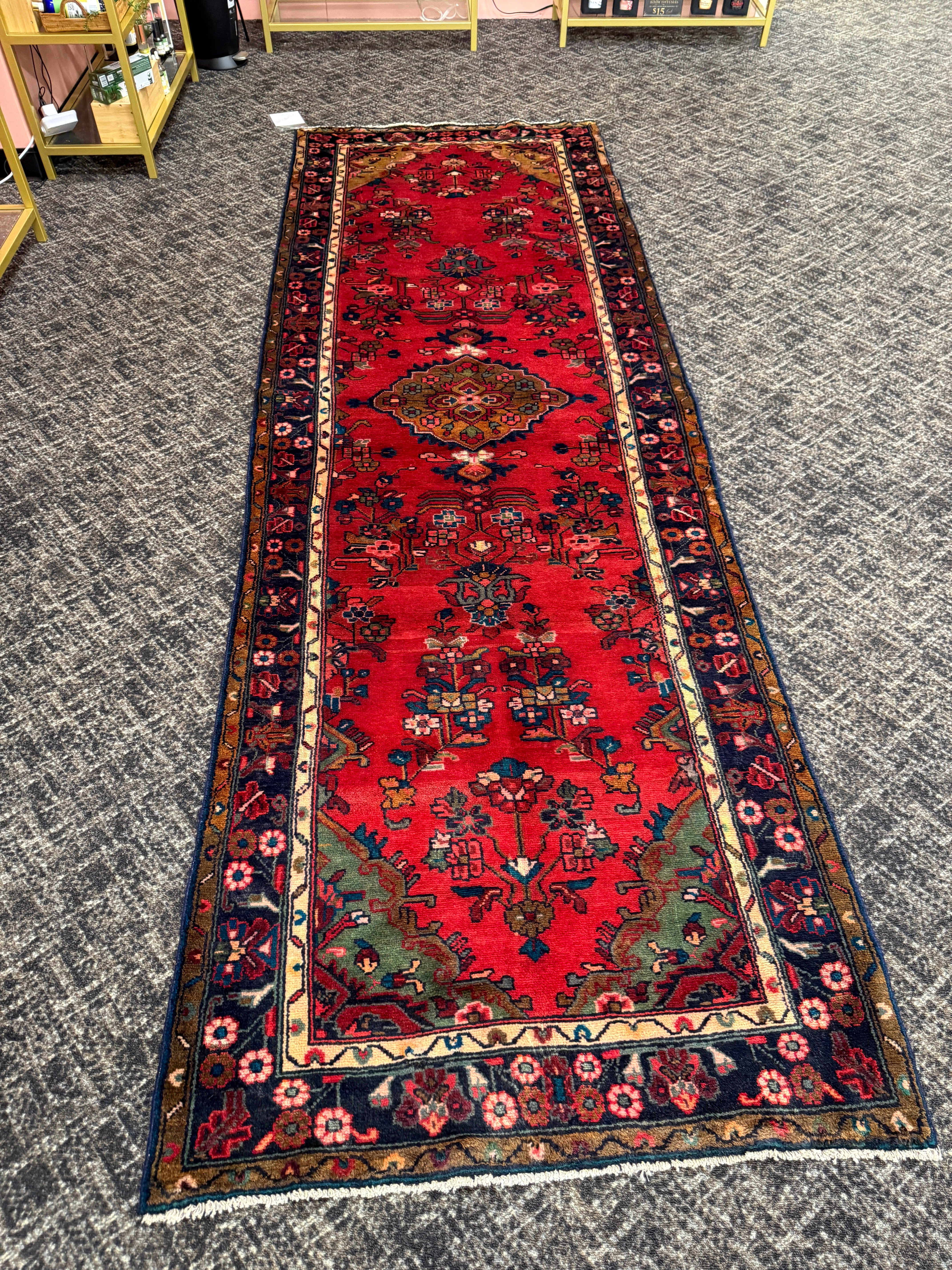 10.9' x 3.5' Ft. Authentic Persian Hamadan Tribal Hand Knotted Fine Wool Runner / Rug BR133