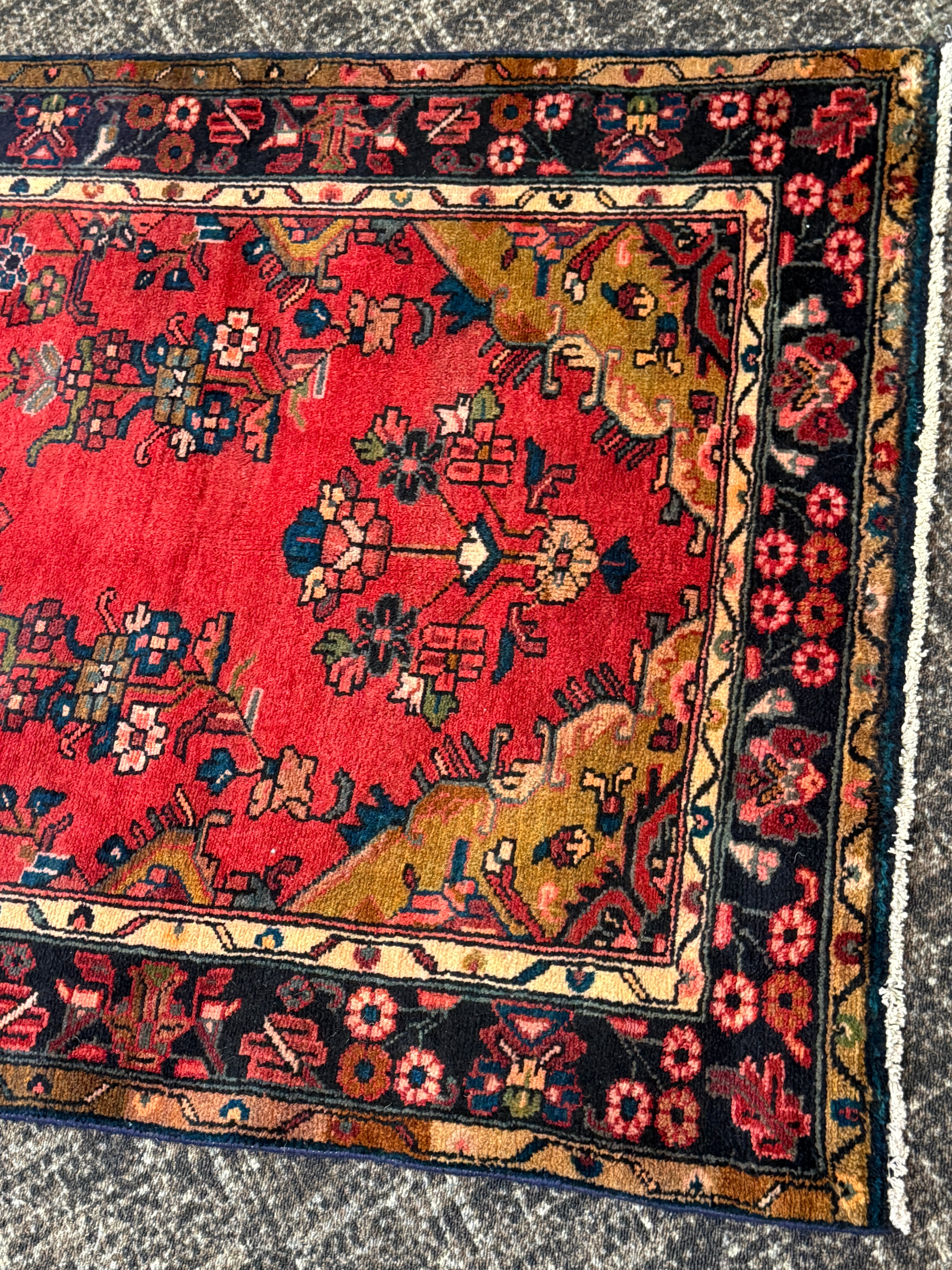 10.9' x 3.5' Ft. Authentic Persian Hamadan Tribal Hand Knotted Fine Wool Runner / Rug BR133