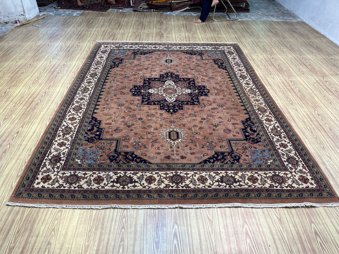 11' x 8' Ft. Authentic Vintage Persian Heriz Serapi Hand Knotted Wool Area Rug - BR3137