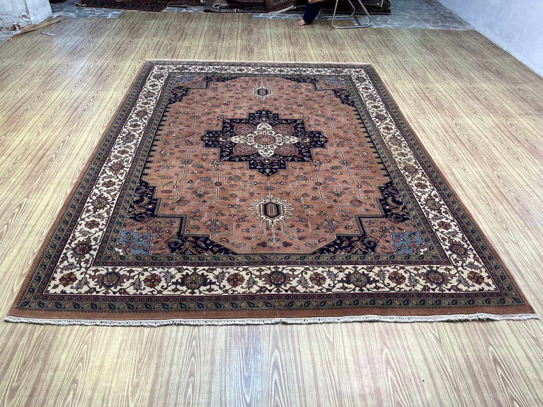 11' x 8' Ft. Authentic Vintage Persian Heriz Serapi Hand Knotted Wool Area Rug - BR3137