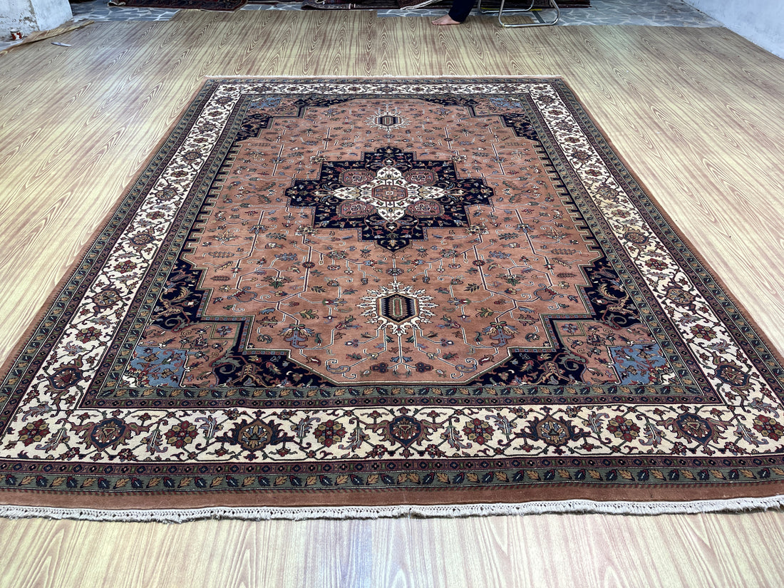 11' x 8' Ft. Authentic Vintage Persian Heriz Serapi Hand Knotted Wool Area Rug - BR3137