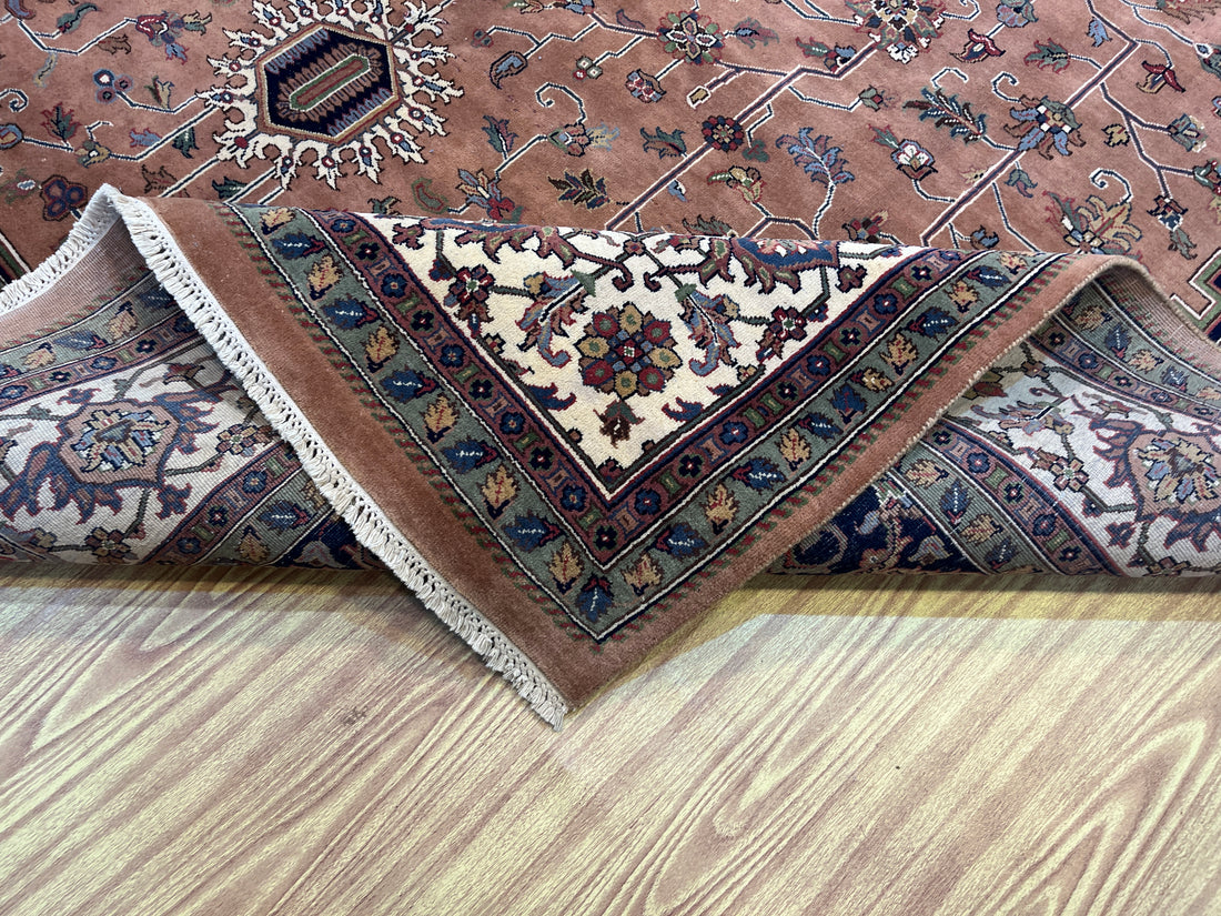 11' x 8' Ft. Authentic Vintage Persian Heriz Serapi Hand Knotted Wool Area Rug - BR3137