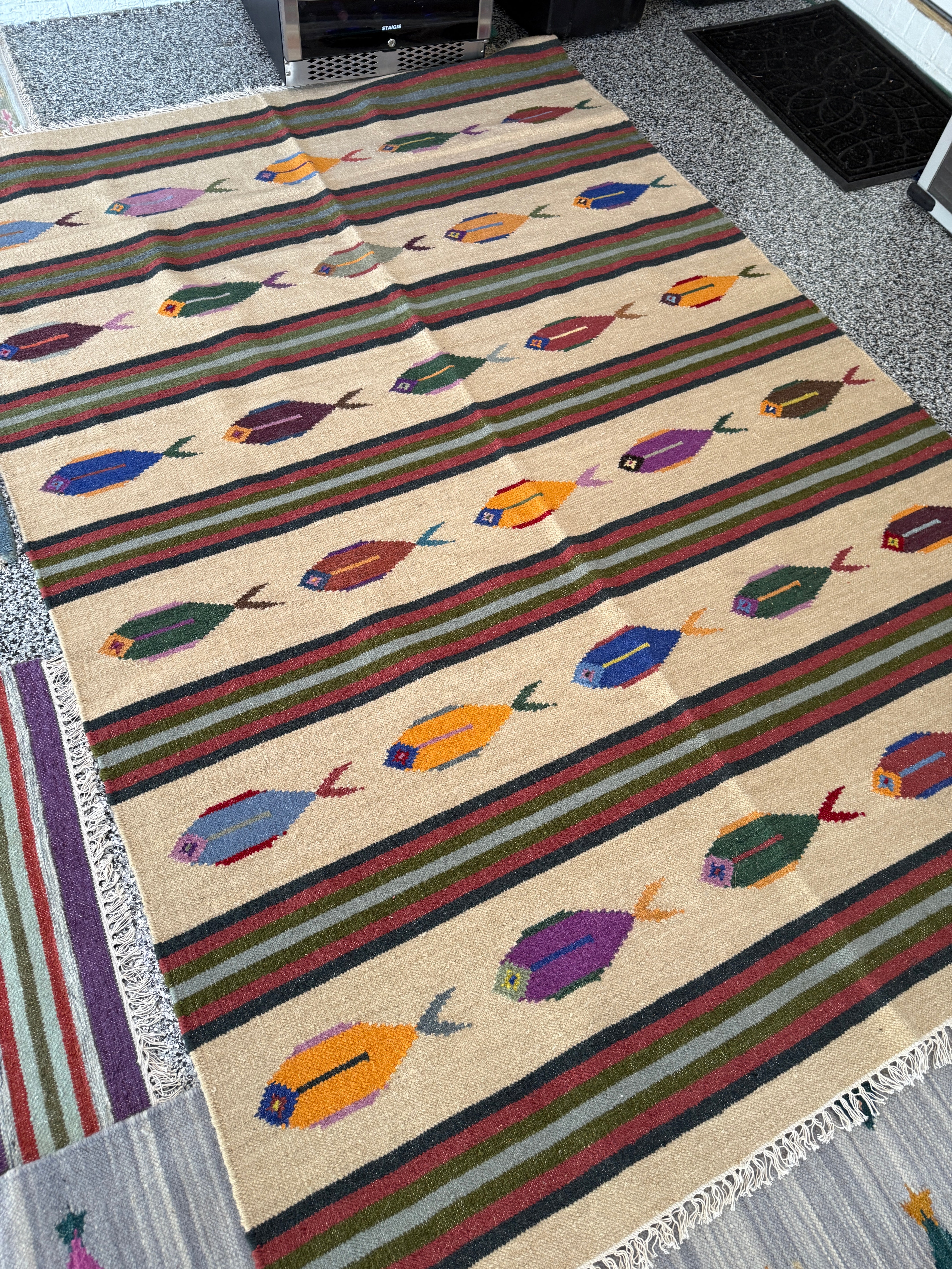 6' x 9' Ft. Fun Colorful Fish Design Turkish Oushak Hand Knotted Wool Area Rug - BR3128