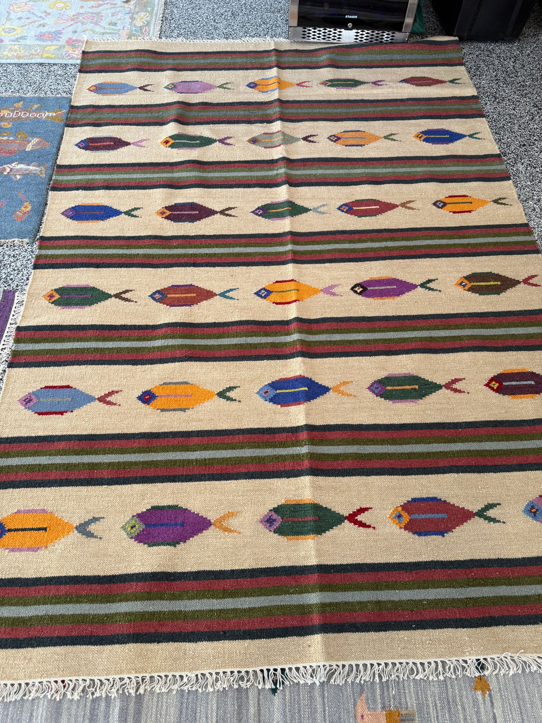 6' x 9' Ft. Fun Colorful Fish Design Turkish Oushak Hand Knotted Wool Area Rug - BR3128