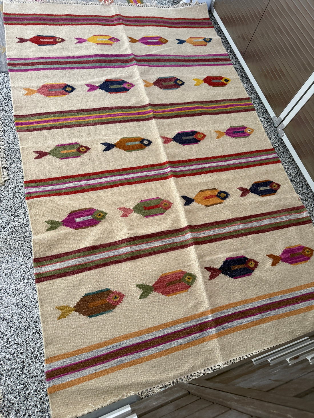 5' x 8' Ft. Fun Colorful Fish Design Turkish Oushak Hand Knotted Wool Area Rug - BR3127