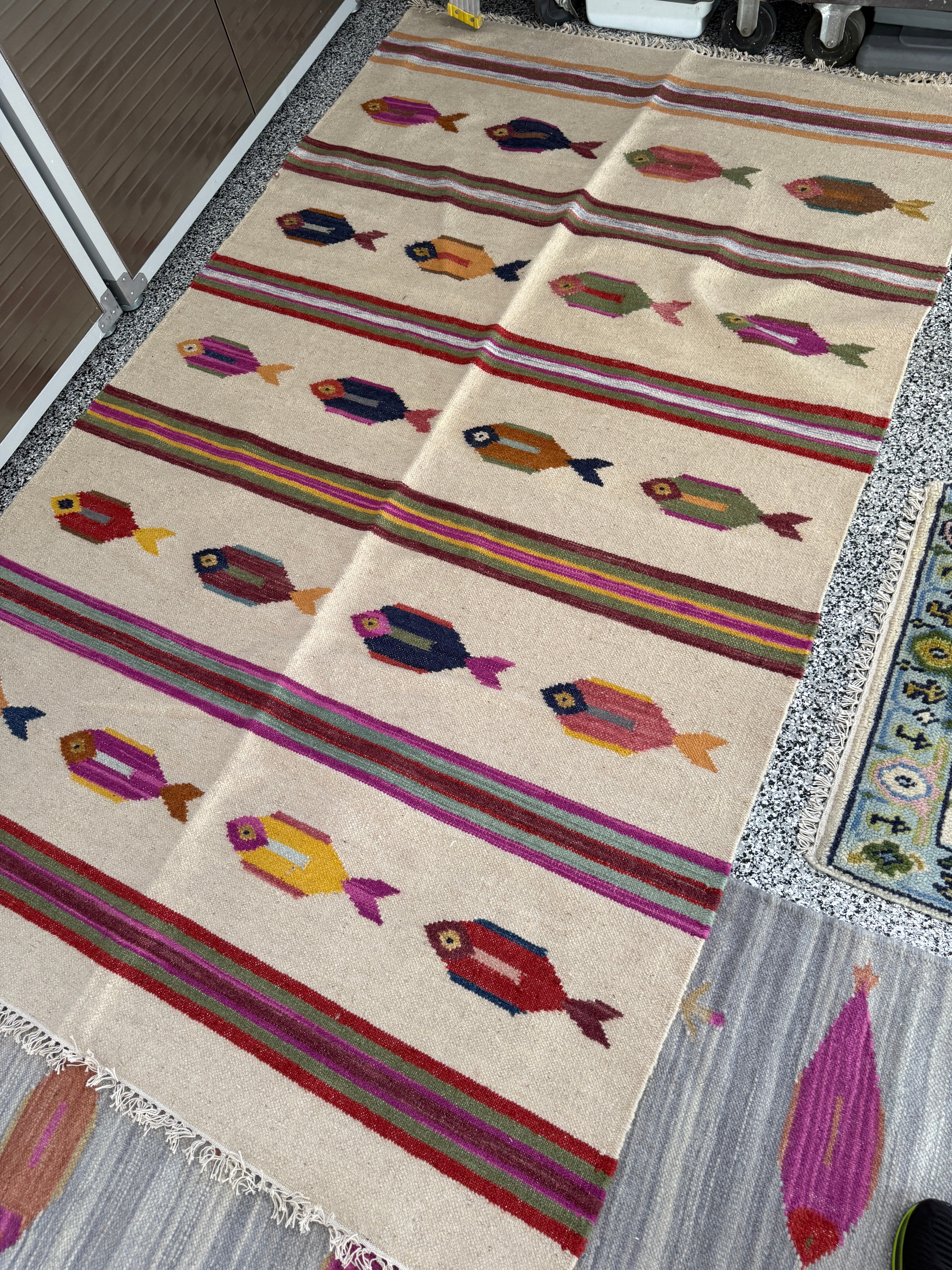 5' x 8' Ft. Fun Colorful Fish Design Turkish Oushak Hand Knotted Wool Area Rug - BR3127