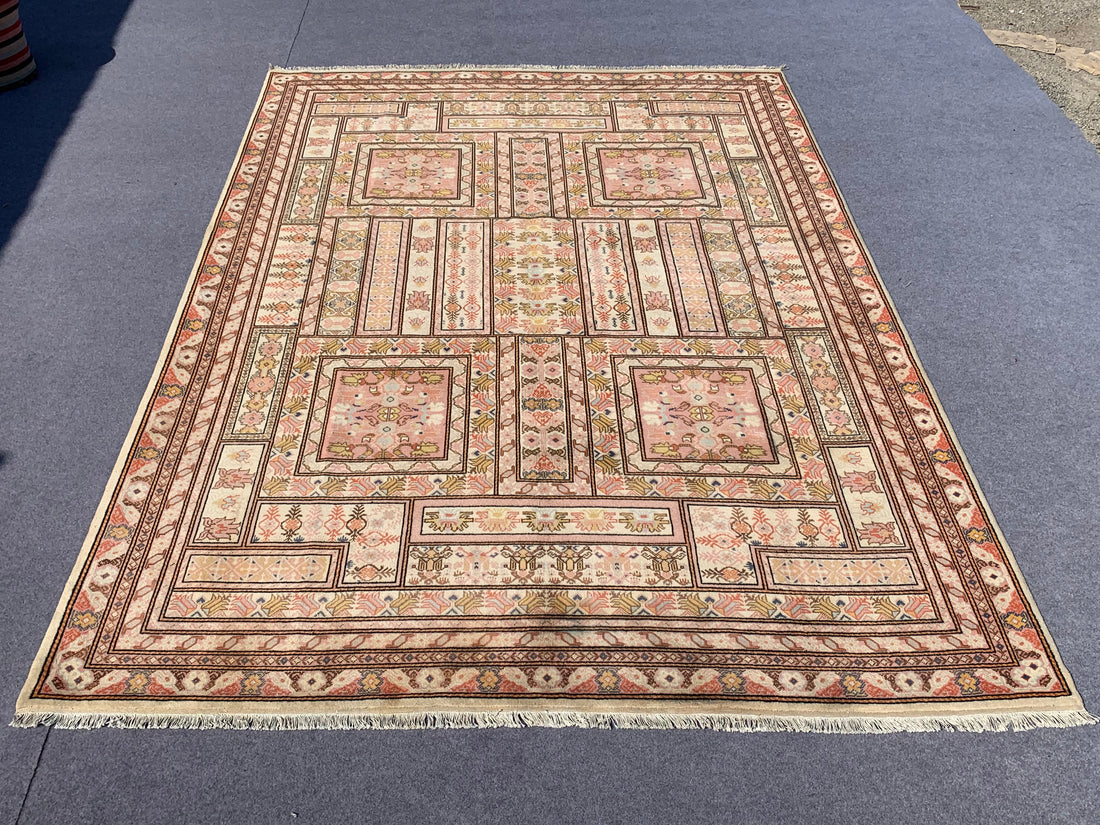 11' x 8' Ft. Authentic Moroccan Geometric Design Hand Knotted Fine Wool Large Area Rug BR2509