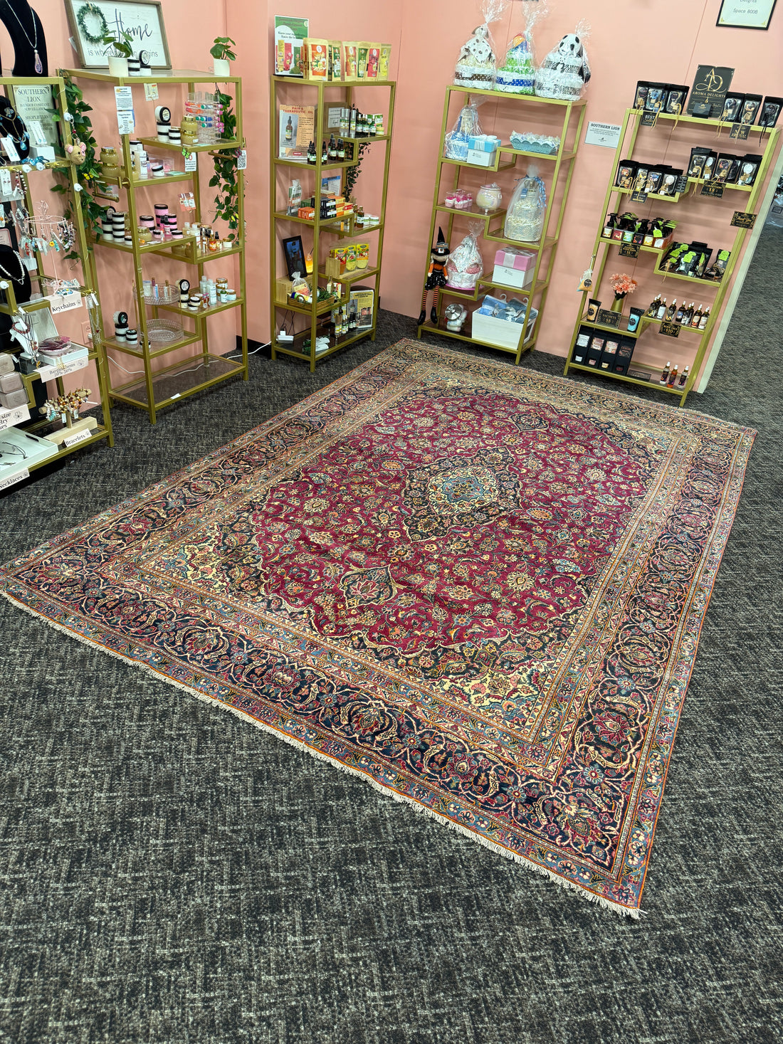 9 1/2' x 12' Authentic Vintage Persian Kashan Hand Knotted Wool Area Rug - BR430