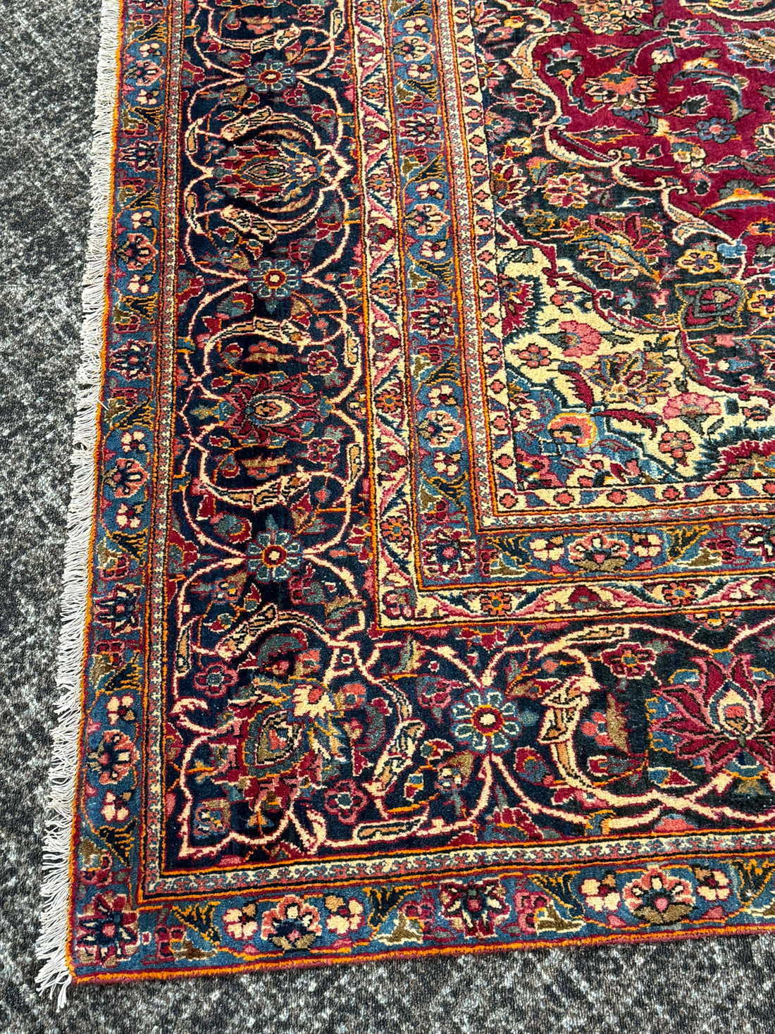 9 1/2' x 12' Authentic Vintage Persian Kashan Hand Knotted Wool Area Rug - BR430