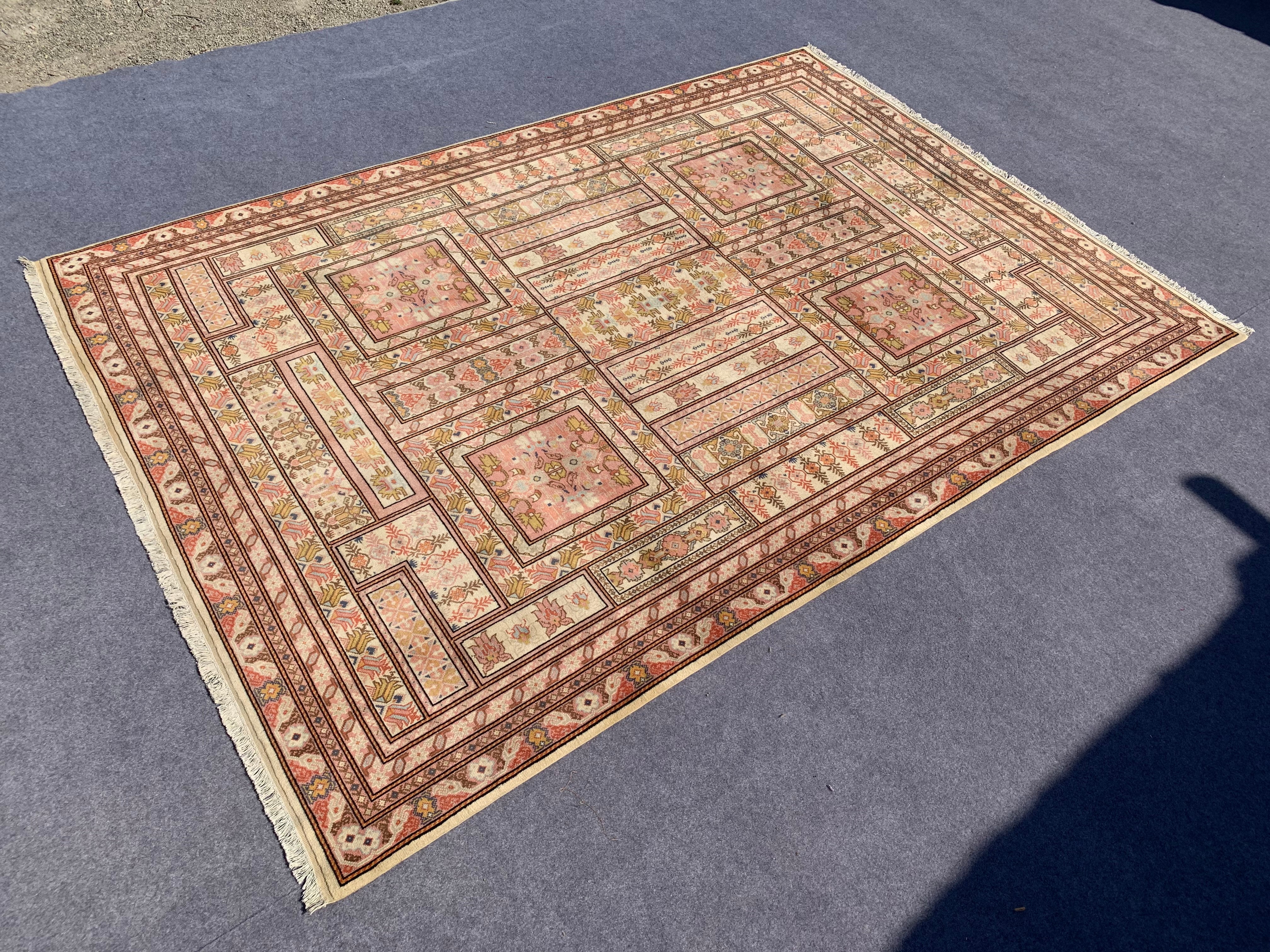 11' x 8' Ft. Authentic Moroccan Geometric Design Hand Knotted Fine Wool Large Area Rug BR2509